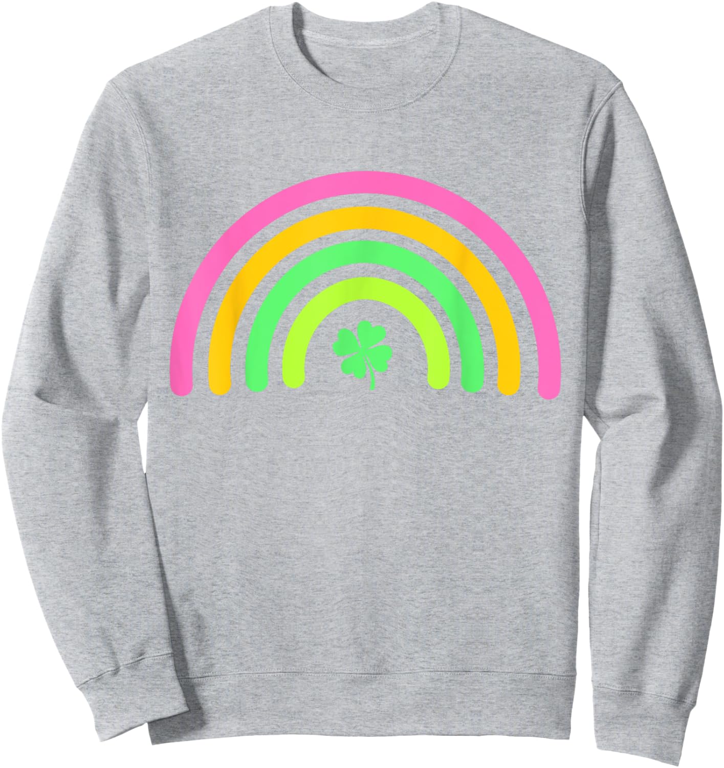 Green Four Leaf Clover Rainbow St Patrick's Day Boys Girl Sweatshirt - Sweatshirt | Ash