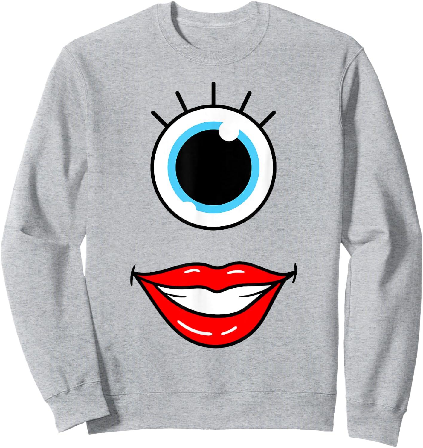 Funny Scary Monster Face One Eye Woman's Halloween Costume Sweatshirt - Sweatshirt | Ash