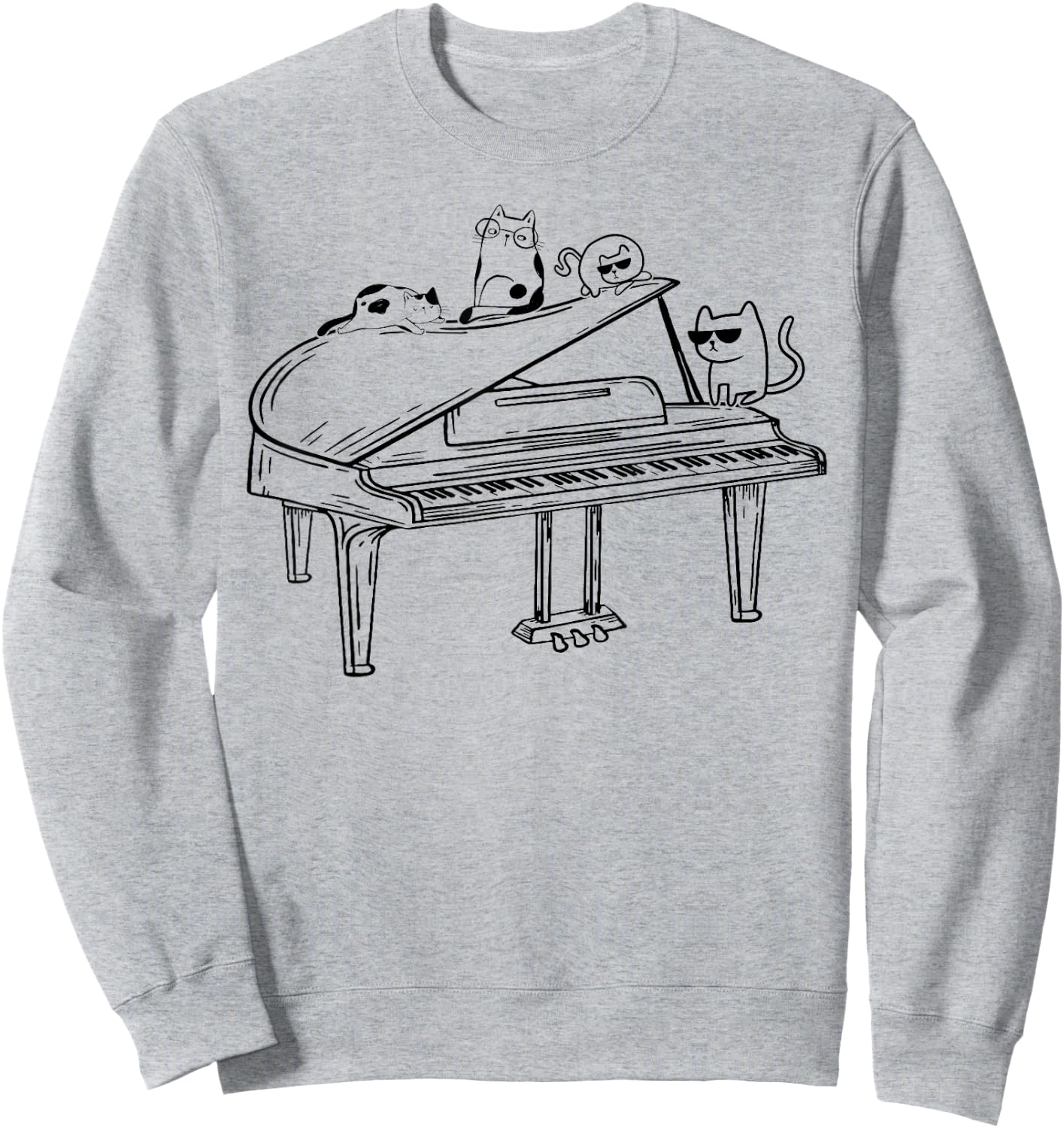 Piano Player - Cat Lover Piano With Cats Piano Lover Sweatshirt - Sweatshirt | Ash