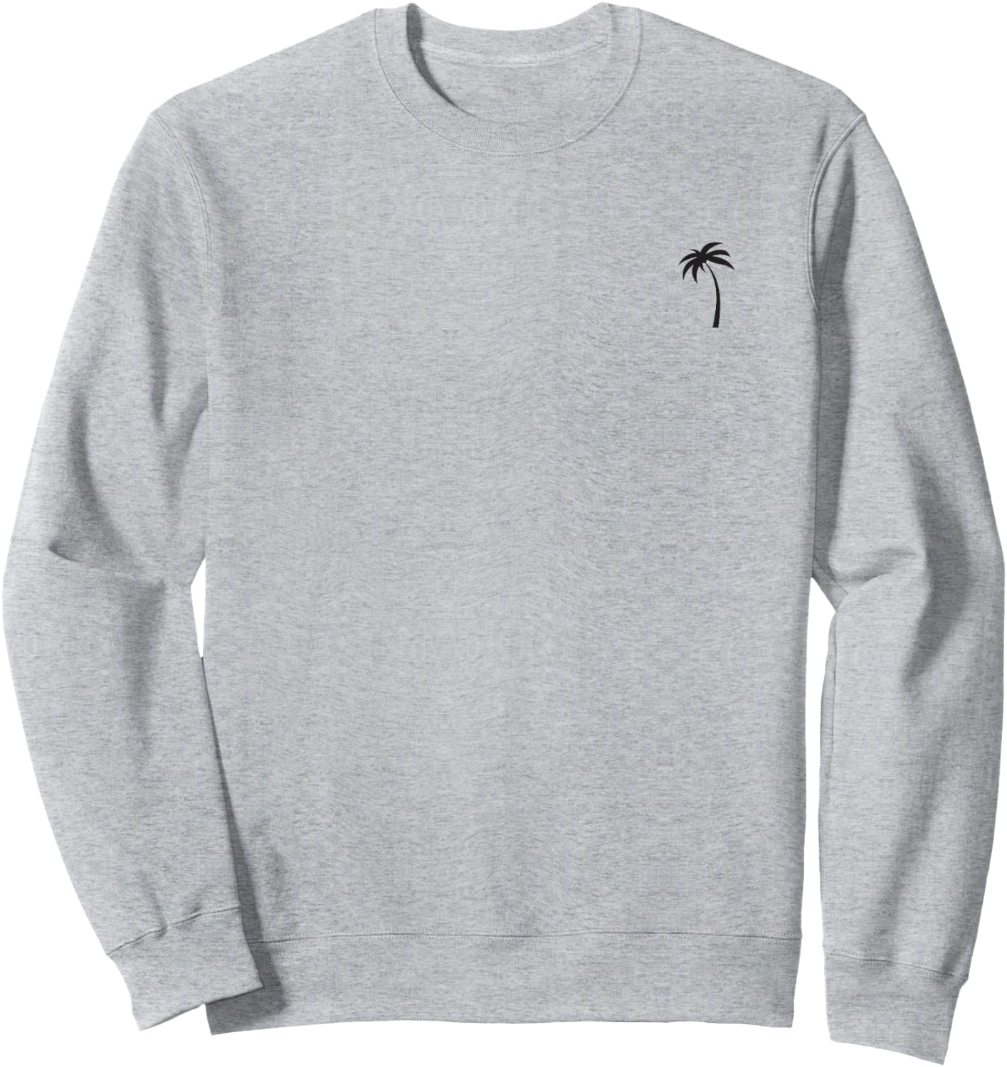 I Live Life Palm Tree Minimalist Left Chest Graphic Tropical Sweatshirt - Sweatshirt | Ash