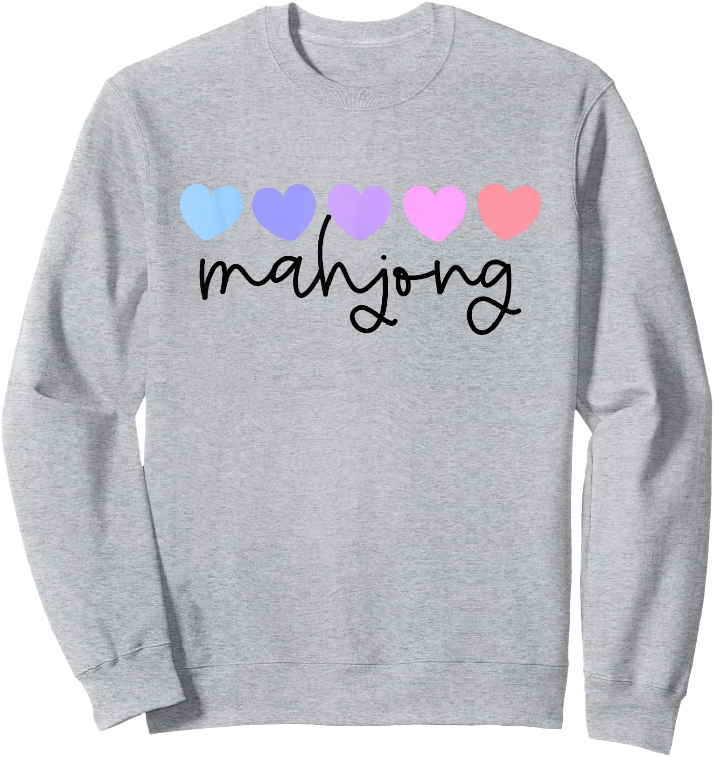 Mahjong Lover Heart Women Girls or Mom Sweatshirt - Sweatshirt | Ash