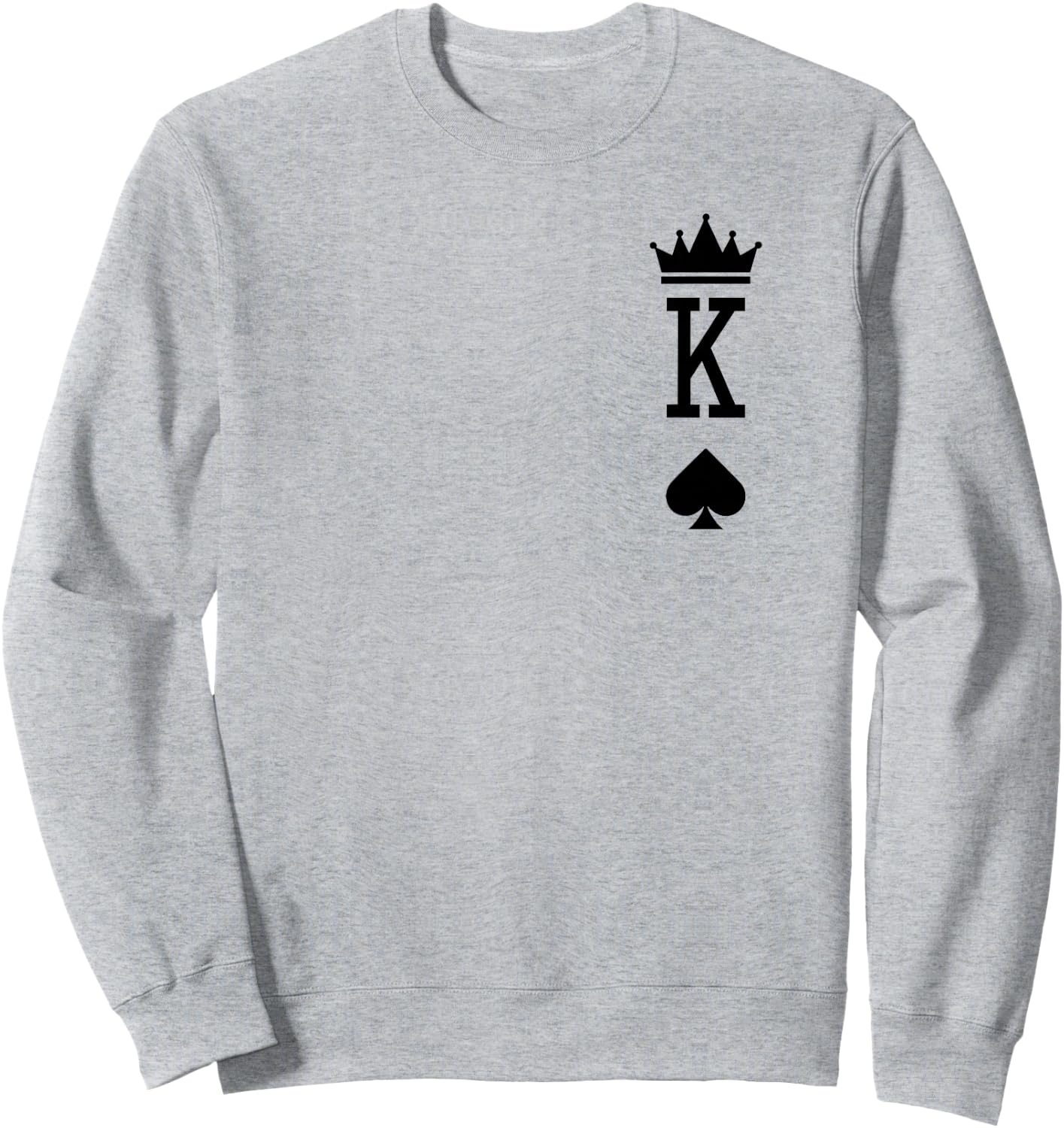 King of Spade Playing Card Vintage Crown Sweatshirt - Sweatshirt | Ash