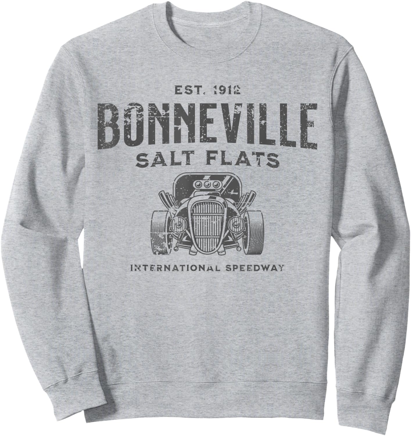 Bonneville Salt Flats Utah Distressed Design Sweatshirt - Sweatshirt | Ash