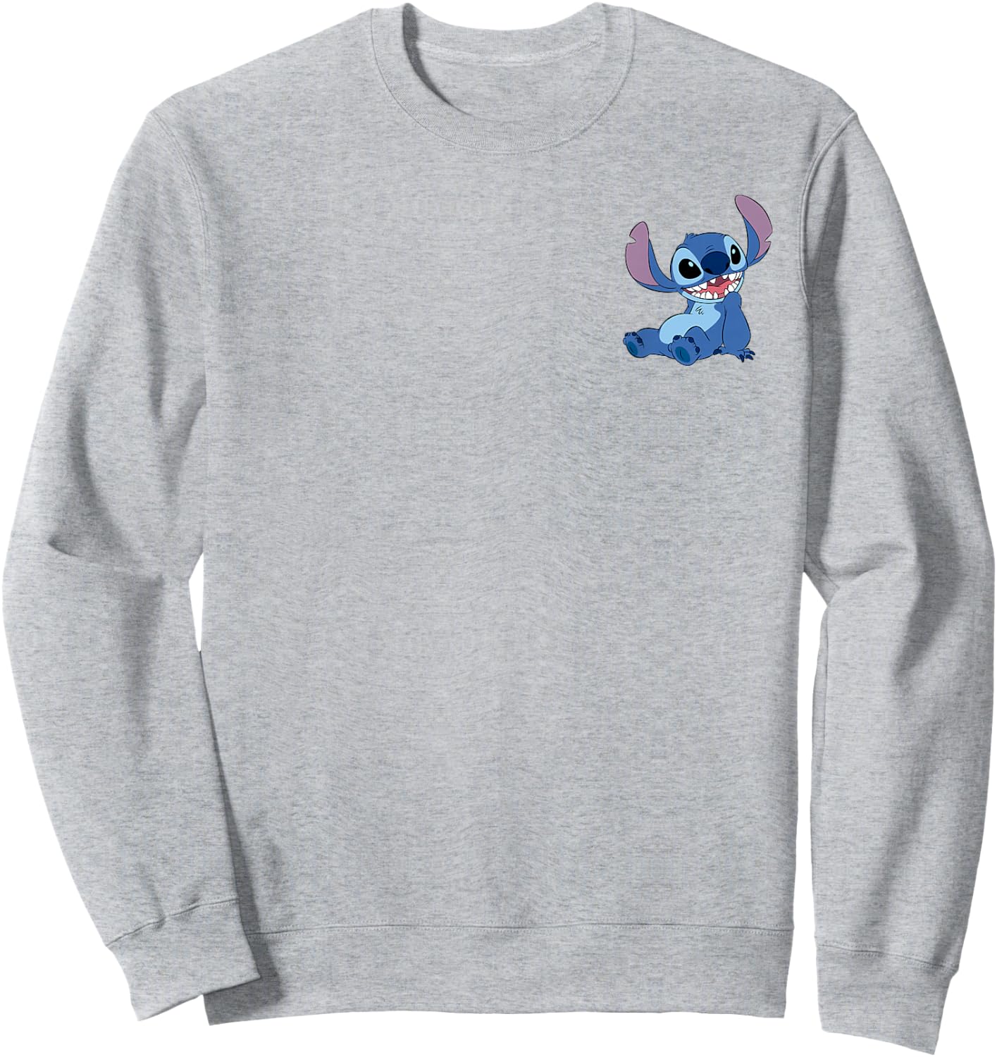 Disney Lilo & Stitch Happy Stitch Pocket Logo Sweatshirt - Sweatshirt | Ash