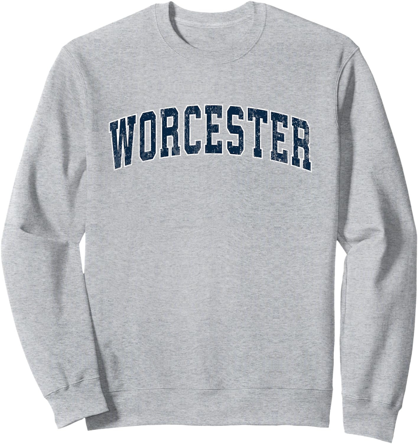 Worcester Massachusetts MA Vintage Sports Design Navy Design Sweatshirt - Sweatshirt | Ash
