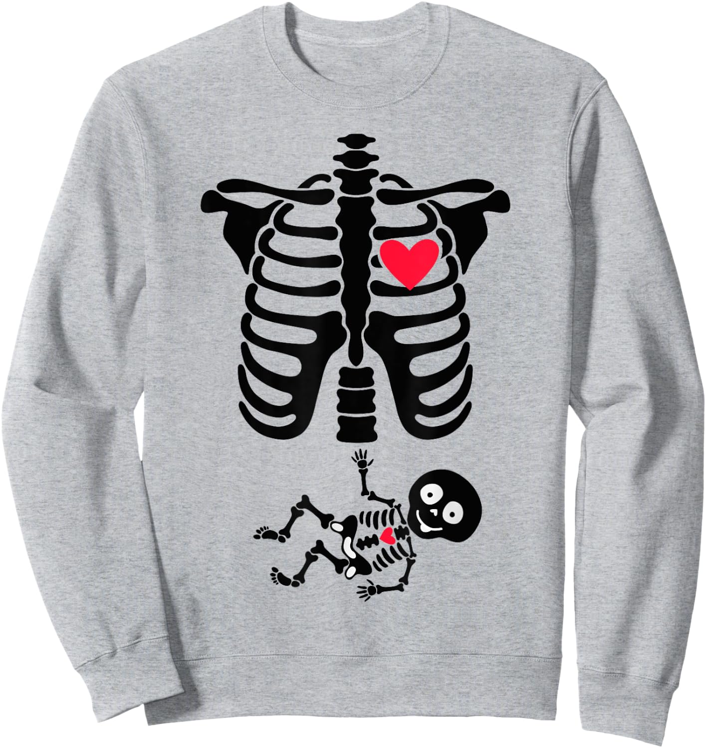 Halloween Costume for Pregnant Mom to Be Skeleton Sweatshirt - Sweatshirt | Ash