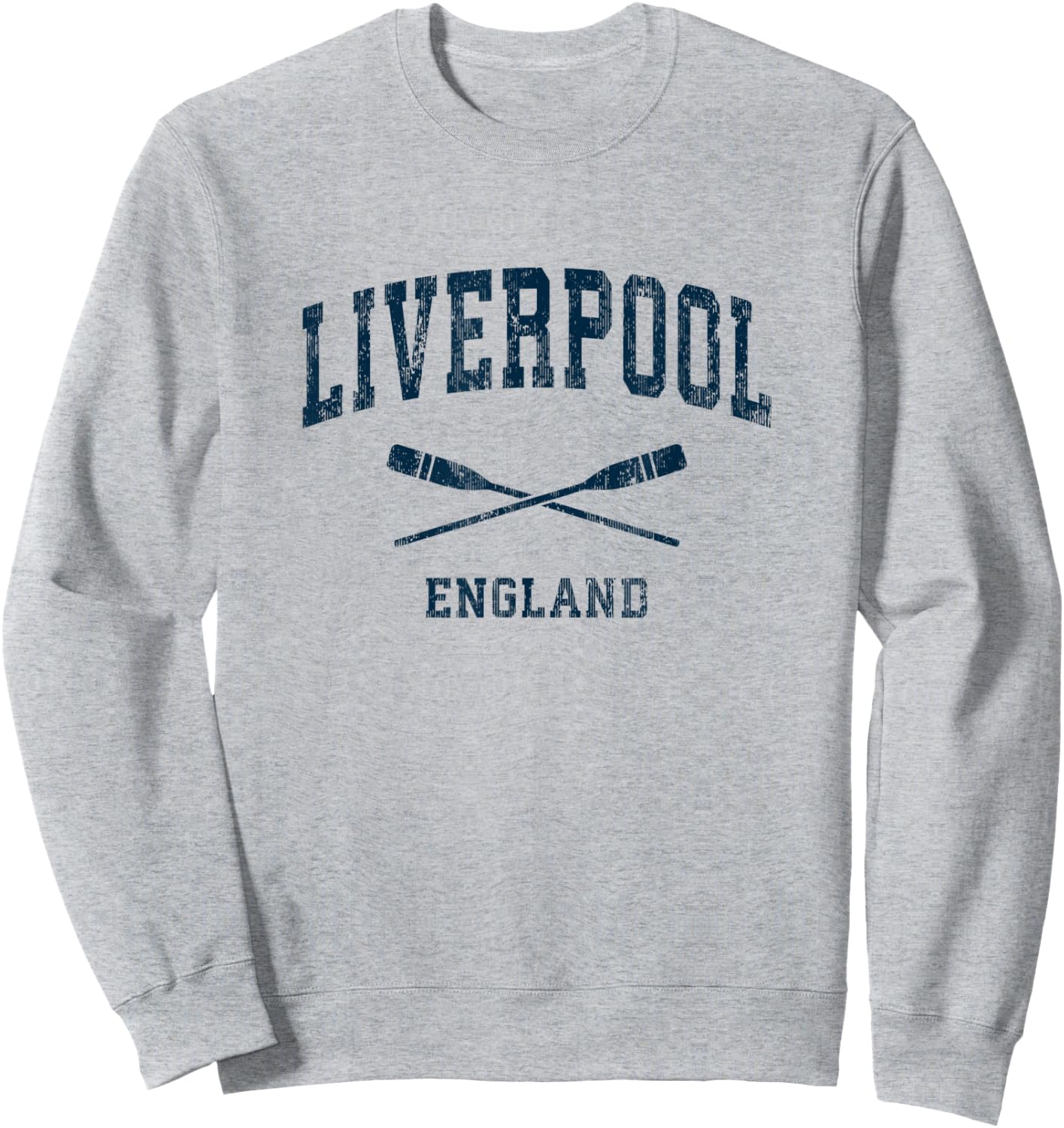Liverpool England Vintage Nautical Paddles Sports Oars Sweatshirt - Sweatshirt | Ash