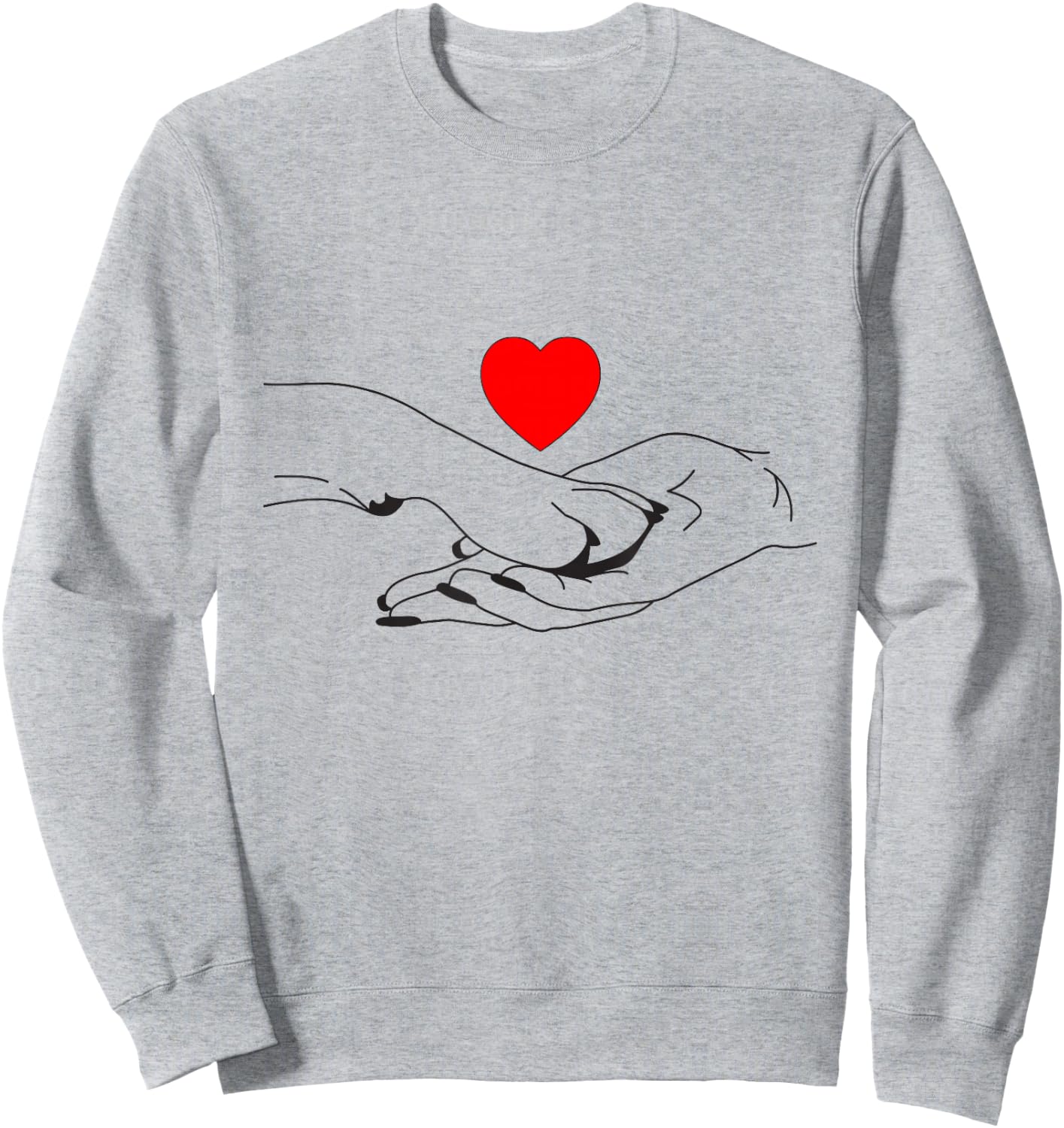 Paw Human Hand Dog Owner Dog Lover Dog Sweatshirt - Sweatshirt | Ash
