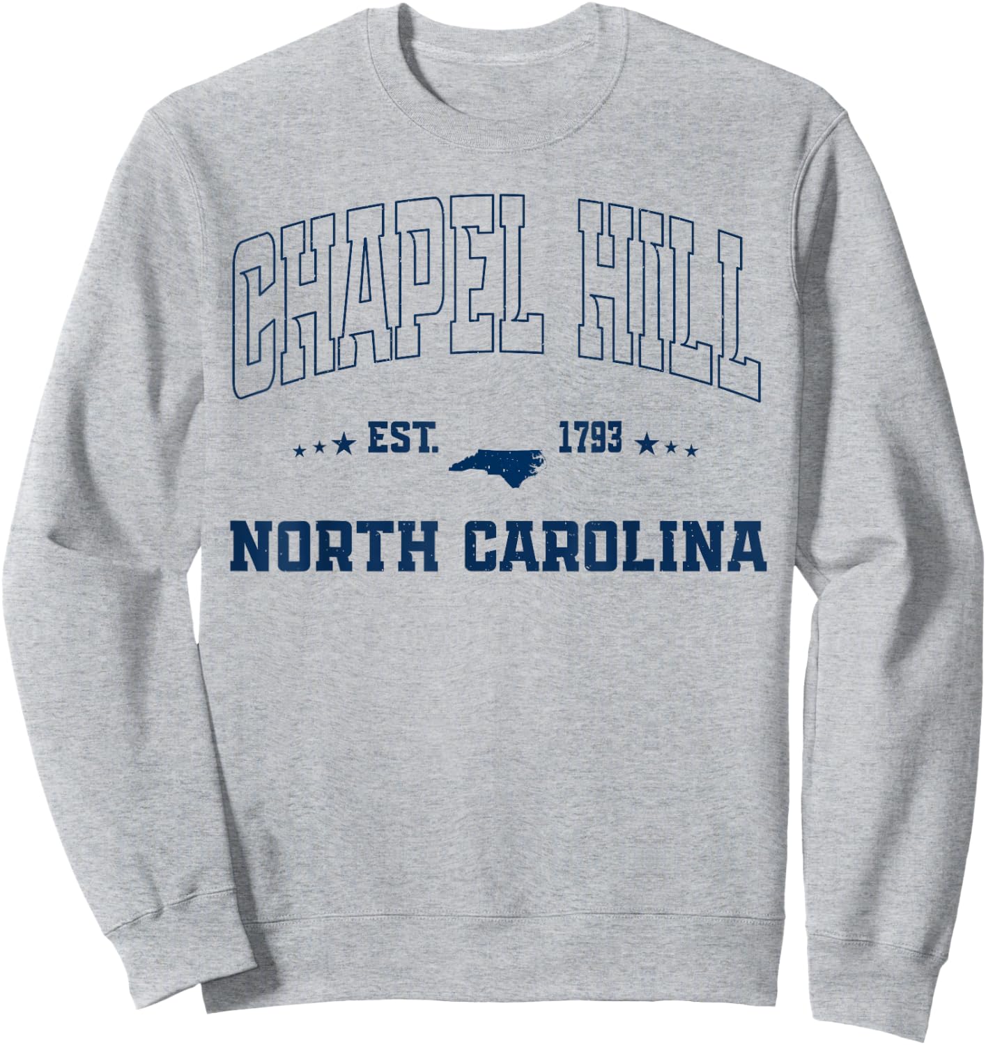 Vintage Chapel Hill North Carolina NC Navy Sports Athletic Sweatshirt - Sweatshirt | Ash