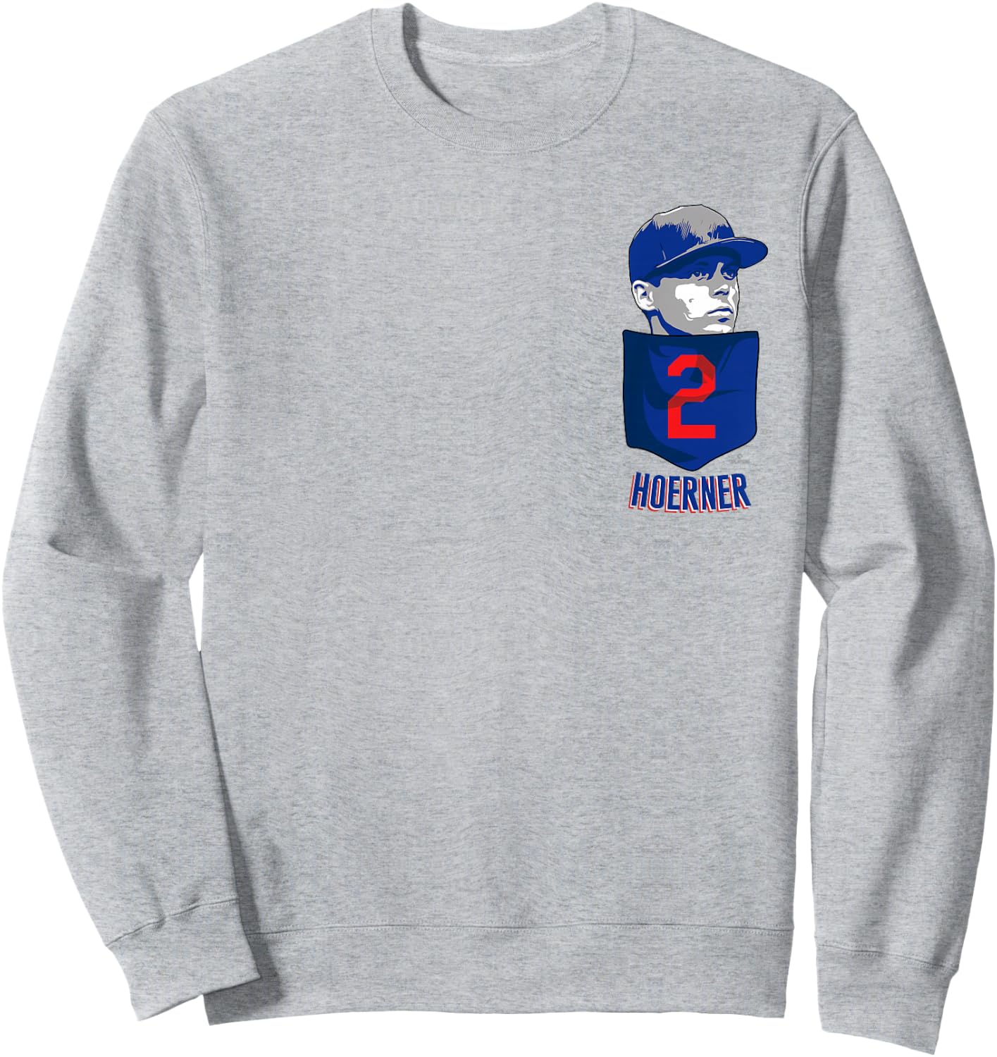 Nico Hoerner Chicago Baseball Pocket MLBPA Sweatshirt - Sweatshirt | Ash