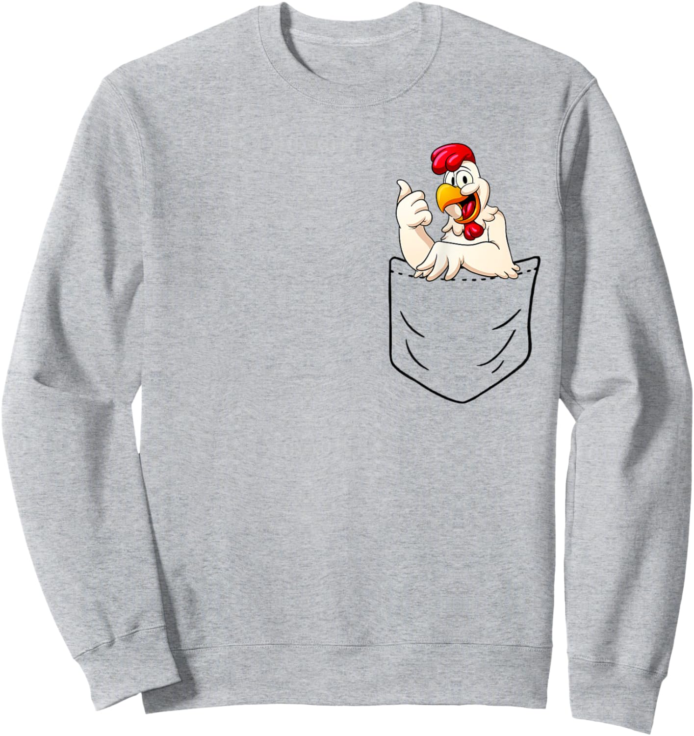 Vintage Rooster Cock In Pocket Sweatshirt - Sweatshirt | Ash