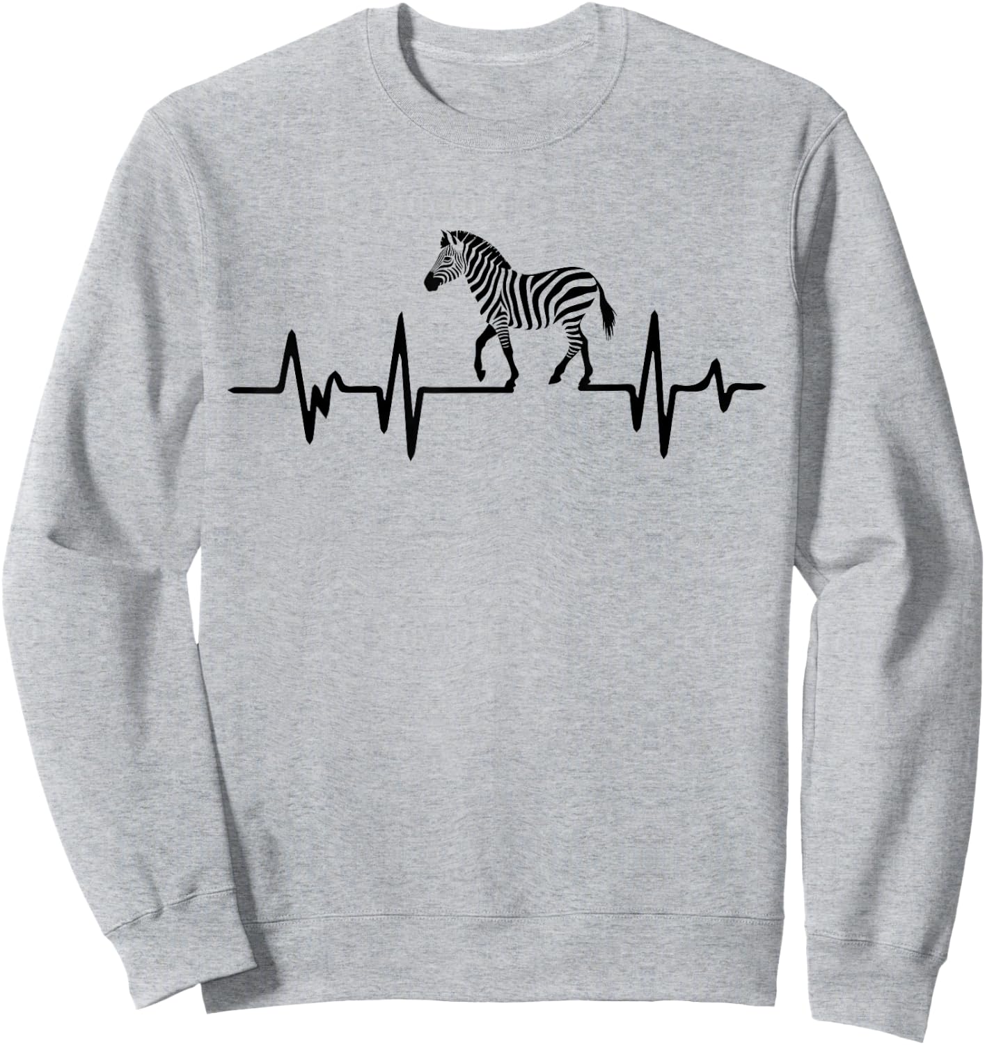 Zebra Heartbeat Graphic Sweatshirt - Sweatshirt | Ash
