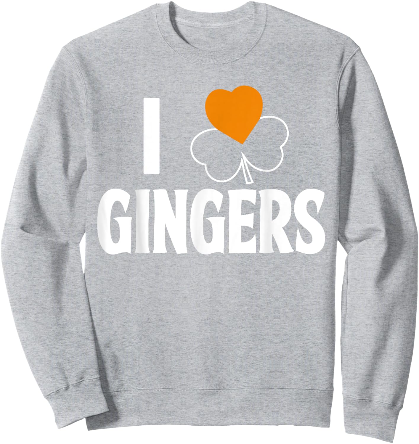 I Love Gingers Heart Shamrock Redhead Lover Irish Sweatshirt - Sweatshirt | Ash