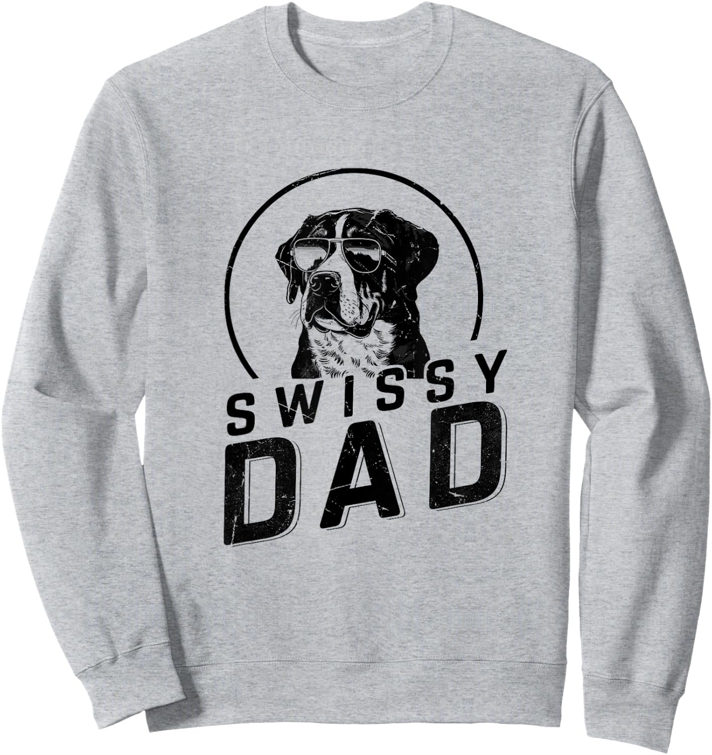 Swissy Dad Dog Owner Gifts Funny Dog Dad Christmas Sweatshirt - Sweatshirt | Ash