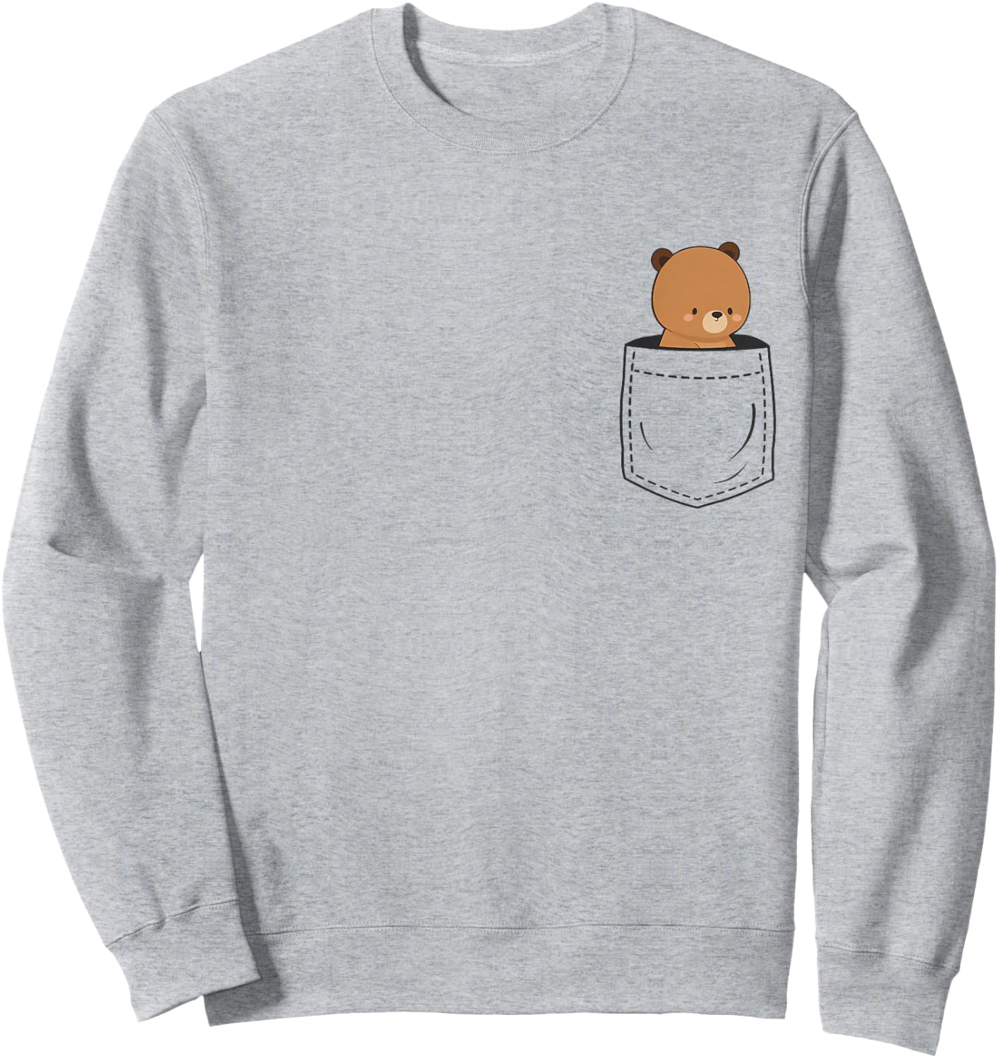 Bear in Pocket Teddy Sweatshirt - Sweatshirt | Ash