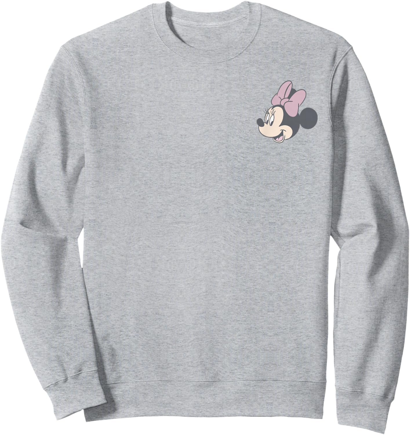 Disney Minnie Mouse Tiny Face Cute Pocket Logo Sweatshirt - Sweatshirt | Ash