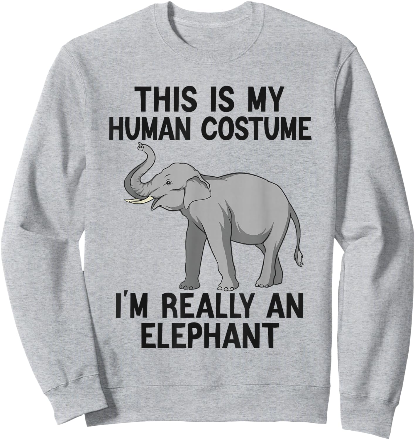 Simple Halloween Costumes Women Funny Elephant Sweatshirt - Sweatshirt | Ash