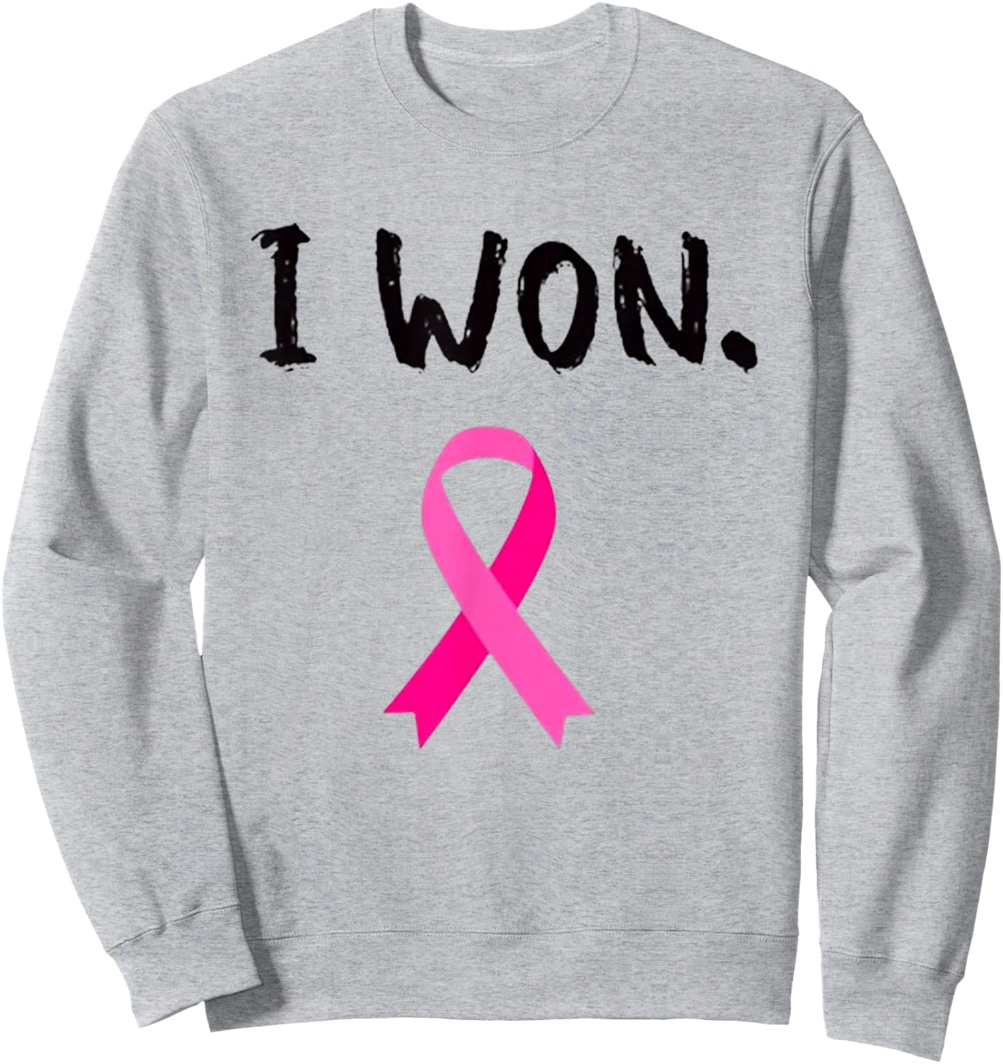 I Won Breast Cancer Awareness Sweatshirt - Sweatshirt | Ash