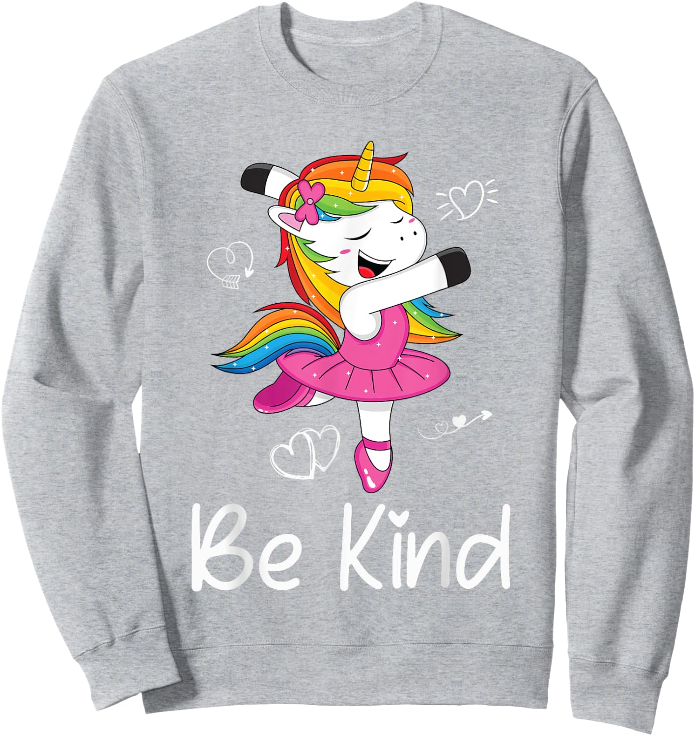 Dancing Unicorn Kids Be Kind Anti Bullying Unity Day Orange Sweatshirt - Sweatshirt | Ash