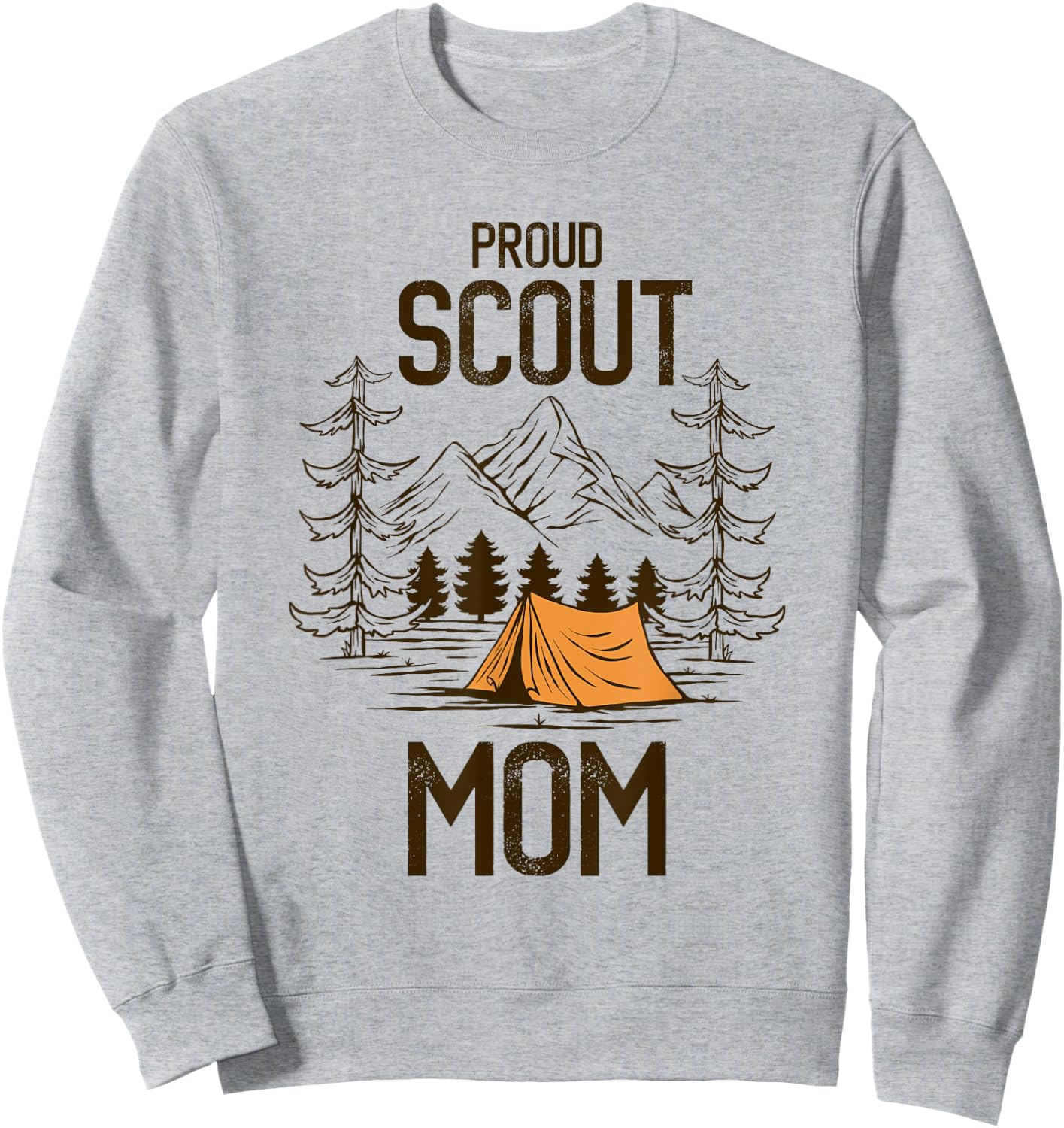 Proud Scout Mom Camping Scout Leader Adventure Travel Sweatshirt - Sweatshirt | Ash