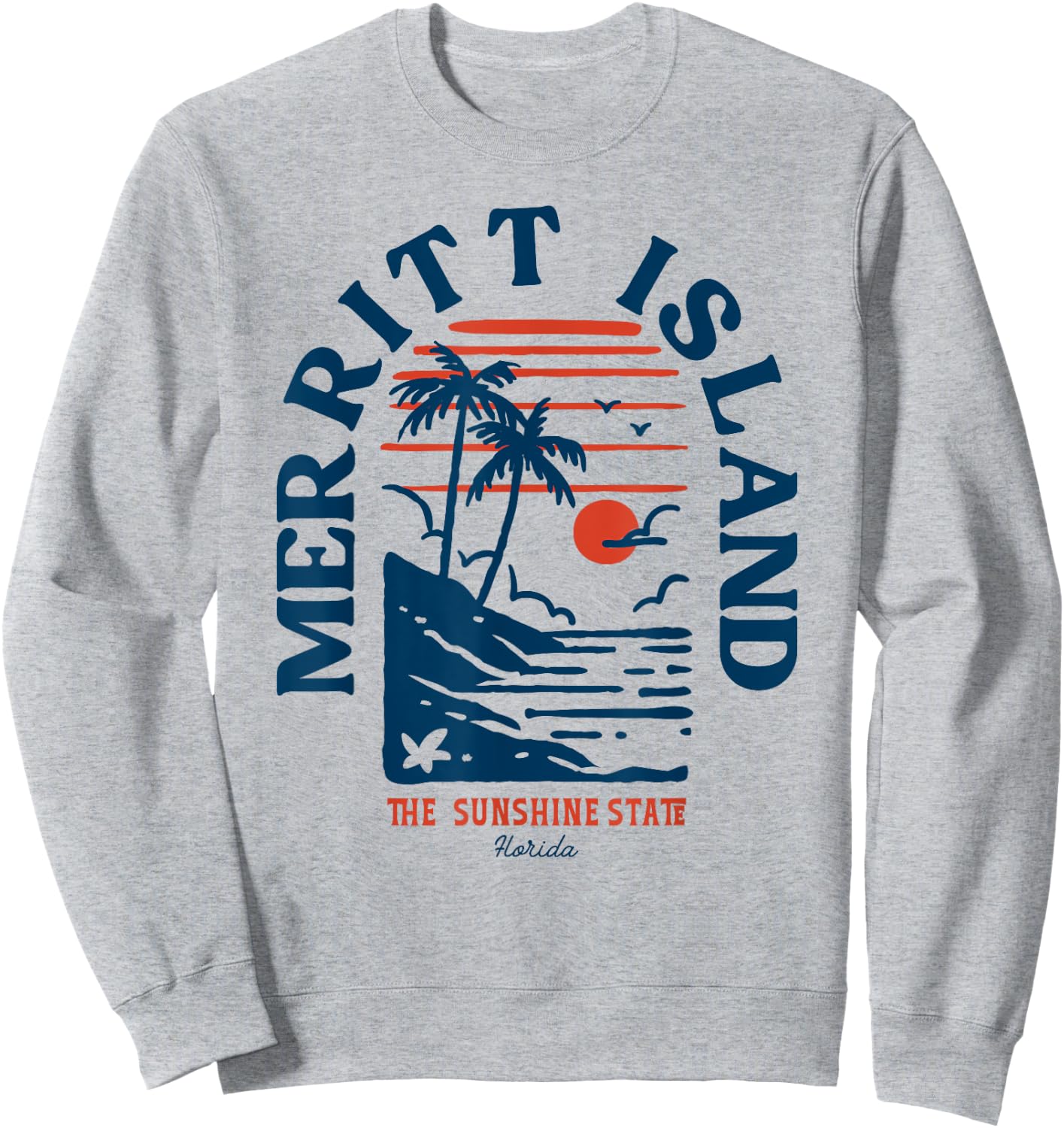 Merritt Island Florida Retro Surfer Vintage Beach Sweatshirt - Sweatshirt | Ash
