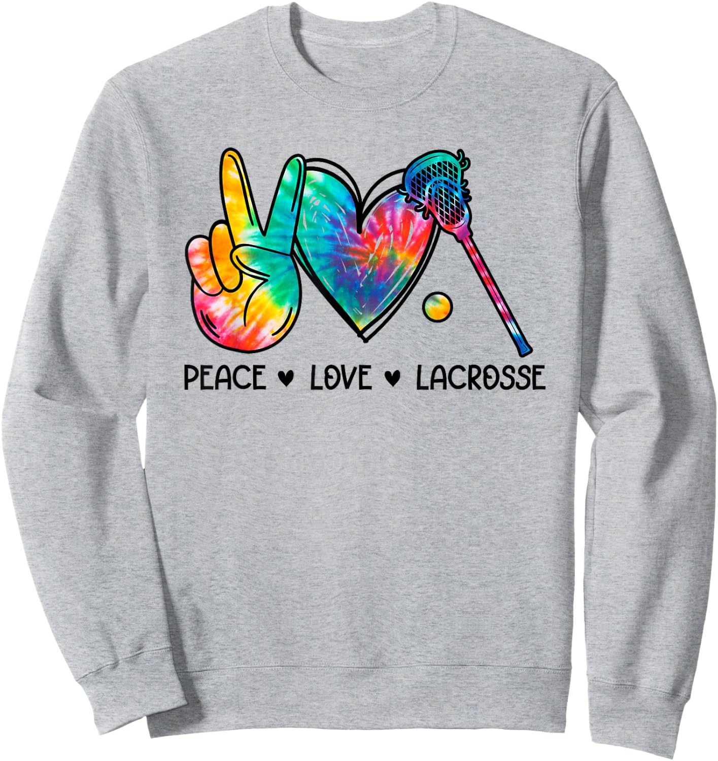 Peace Love Lacrosse Sweatshirt - Sweatshirt | Ash