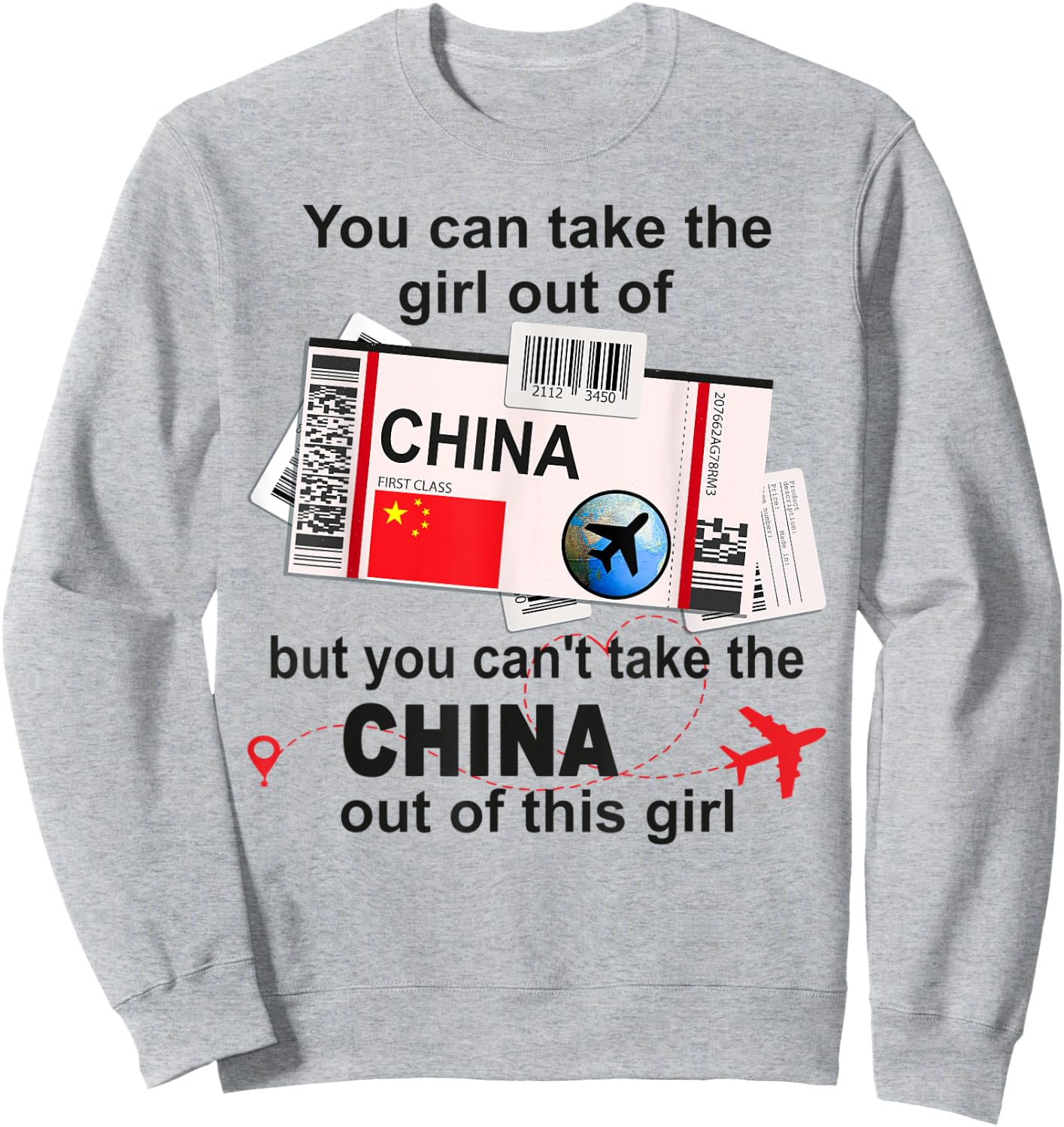 China Girl - China Boarding Pass - China Sweatshirt - Sweatshirt | Ash