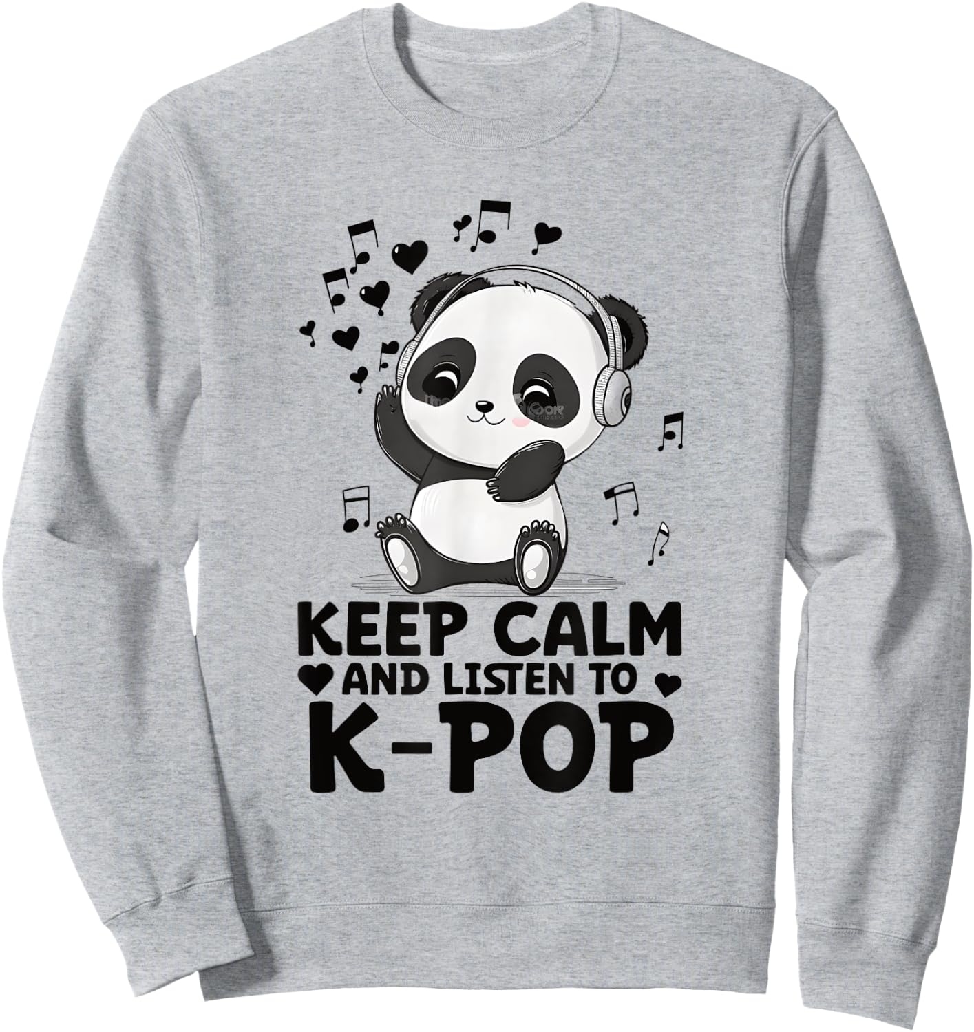 Keep Calm And Listen To Kpop Panda Merch K-pop Merchandise Sweatshirt - Sweatshirt | Ash