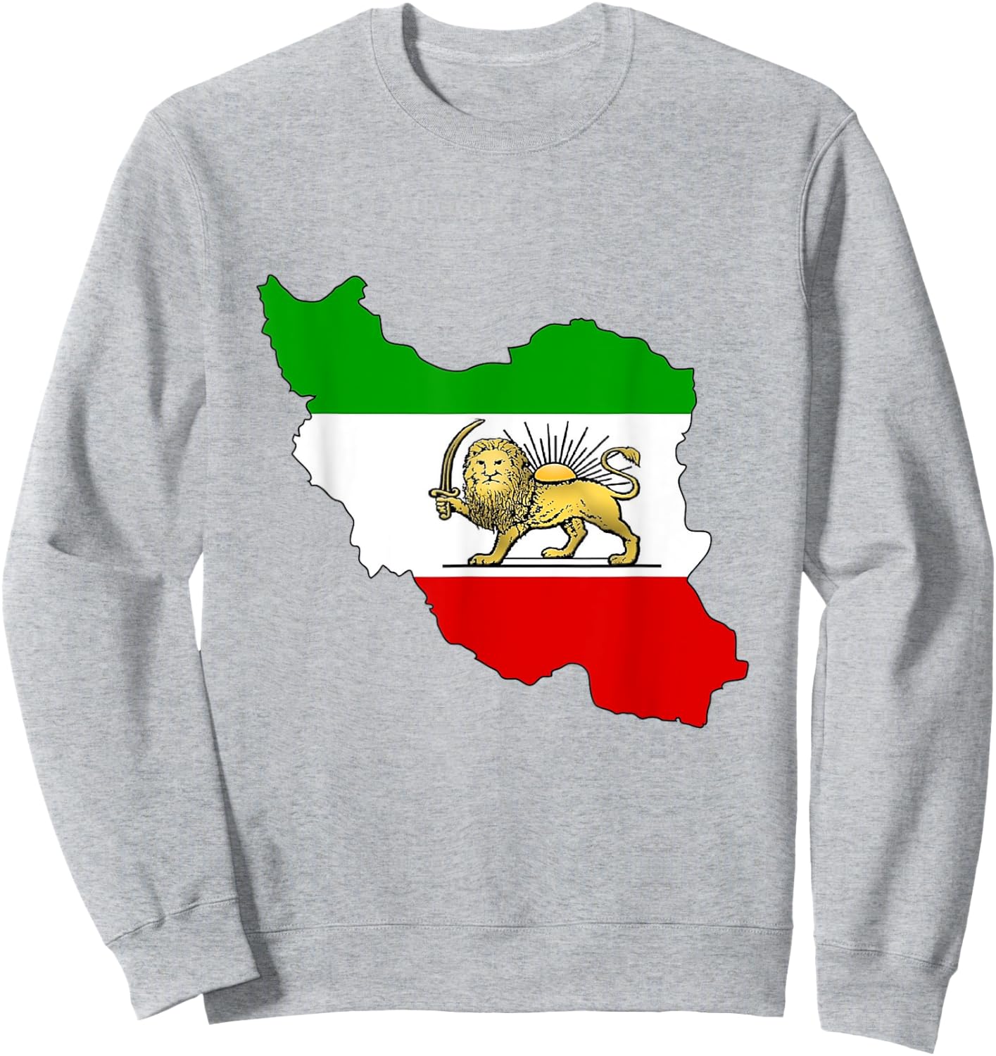 Iran flag with lion and sun symbol Rostam Iran´s unity Sweatshirt - Sweatshirt | Ash