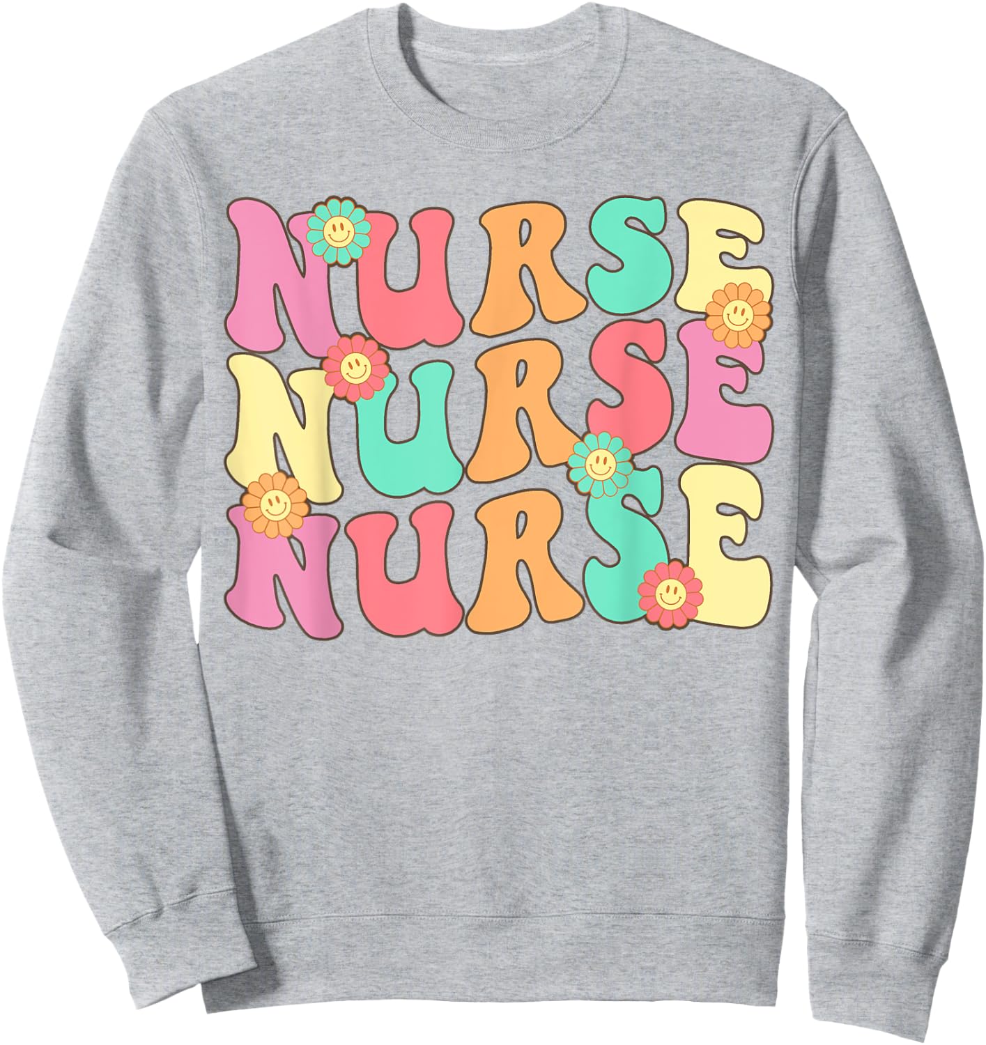 Nurse Women Groovy Future Nurse Appreciation ER Nursing Sweatshirt - Sweatshirt | Ash
