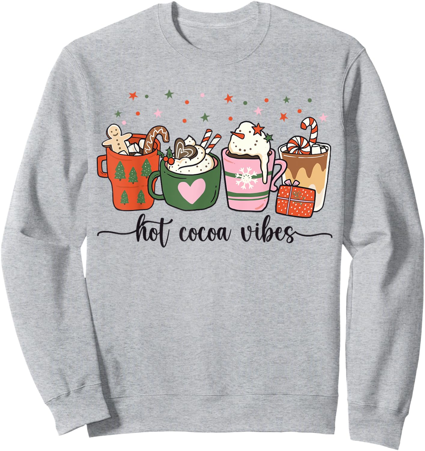 Hot Cocoa Vibes Cute Hot Chocolate Cozy Festive Christmas Sweatshirt - Sweatshirt | Ash
