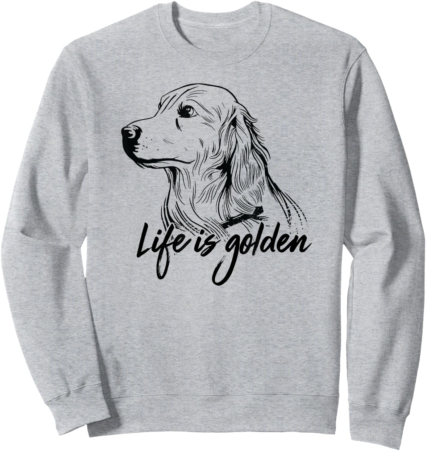 Golden Retriever Dog Life is golden retro vintage Women Sweatshirt - Sweatshirt | Ash