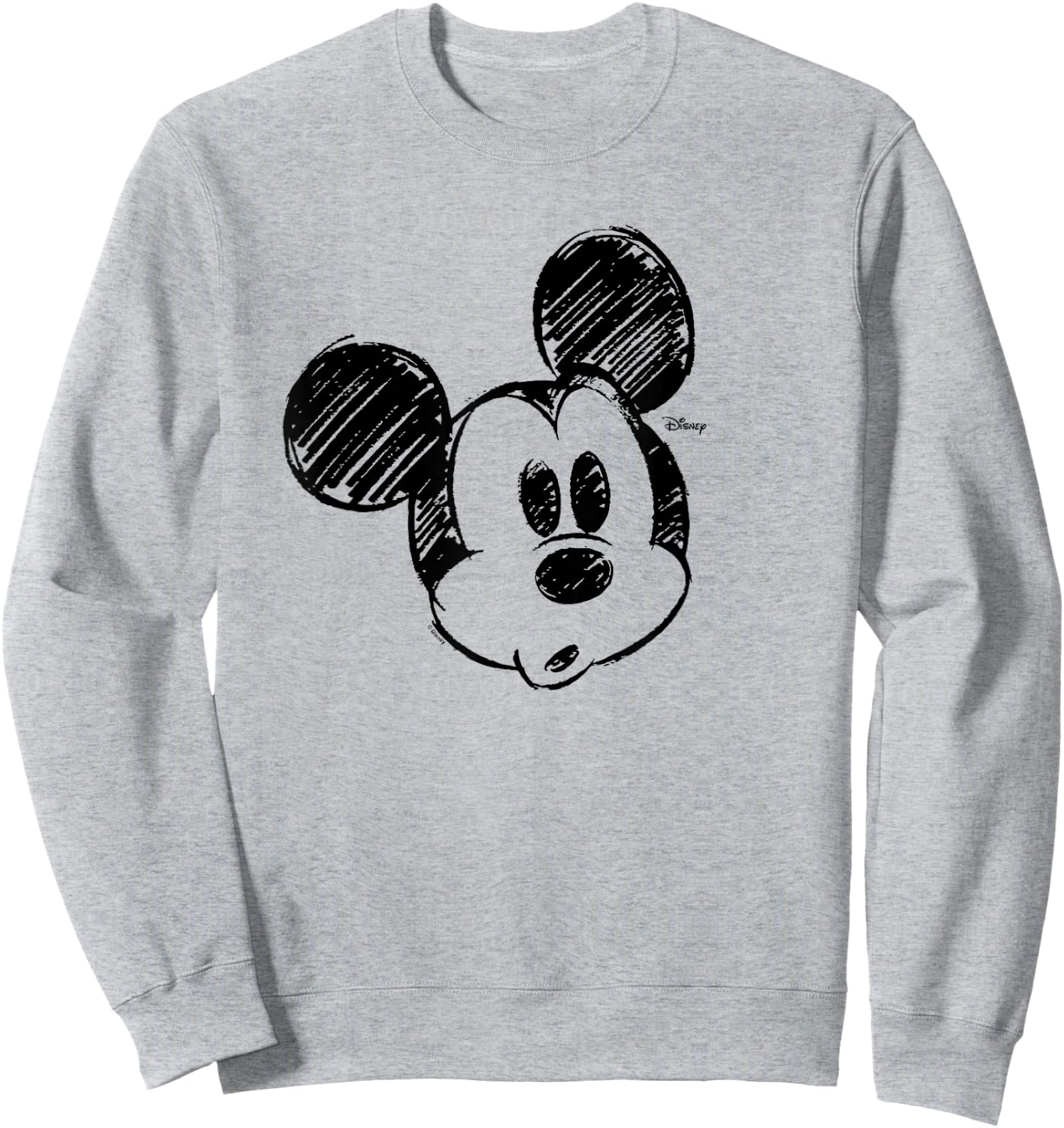 Mickey - Sketch Head Mickey Sweatshirt - Sweatshirt | Ash