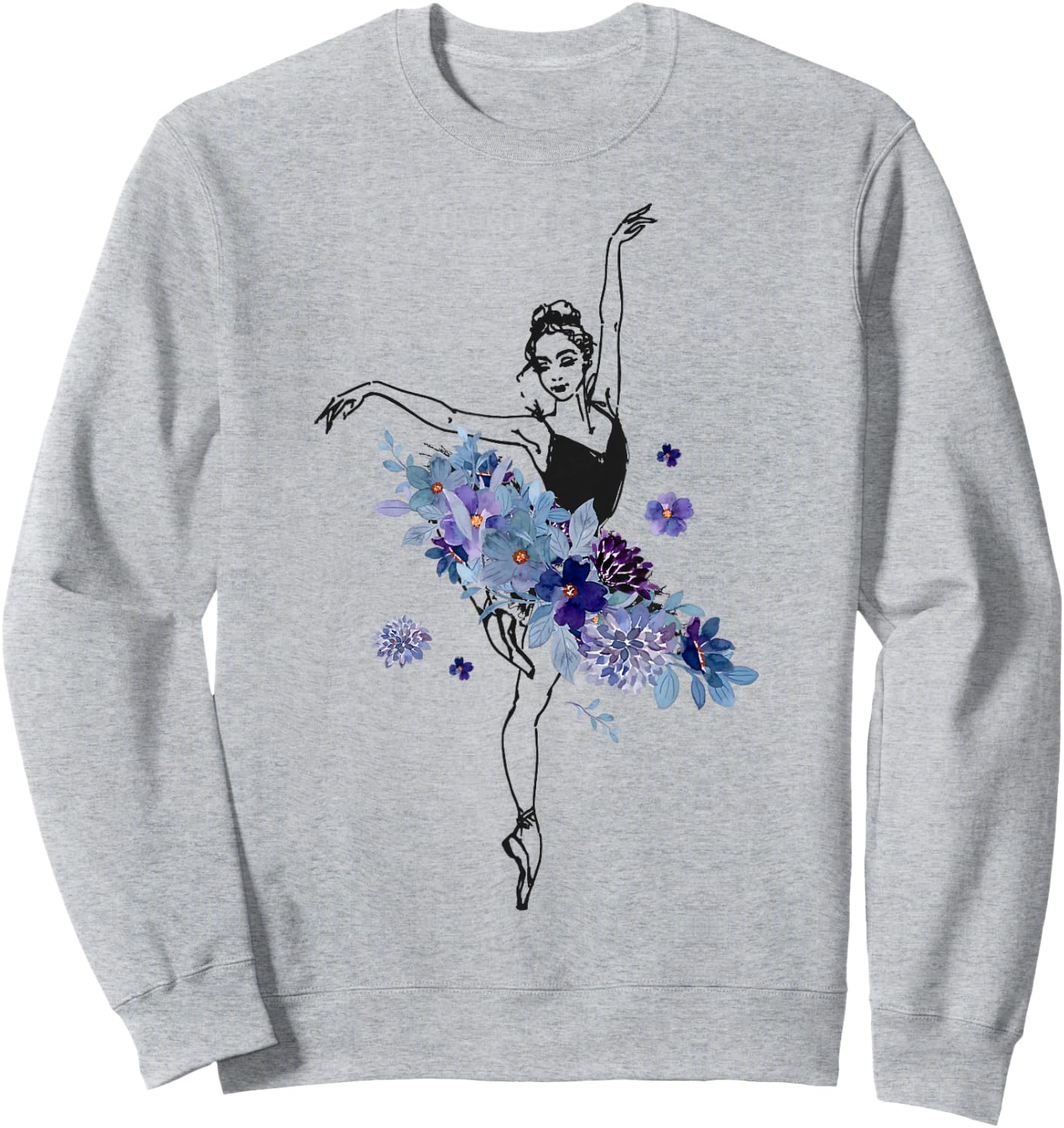 Ballet Dancer Dance Girl Ballerina Flower Floral Sweatshirt - Sweatshirt | Ash