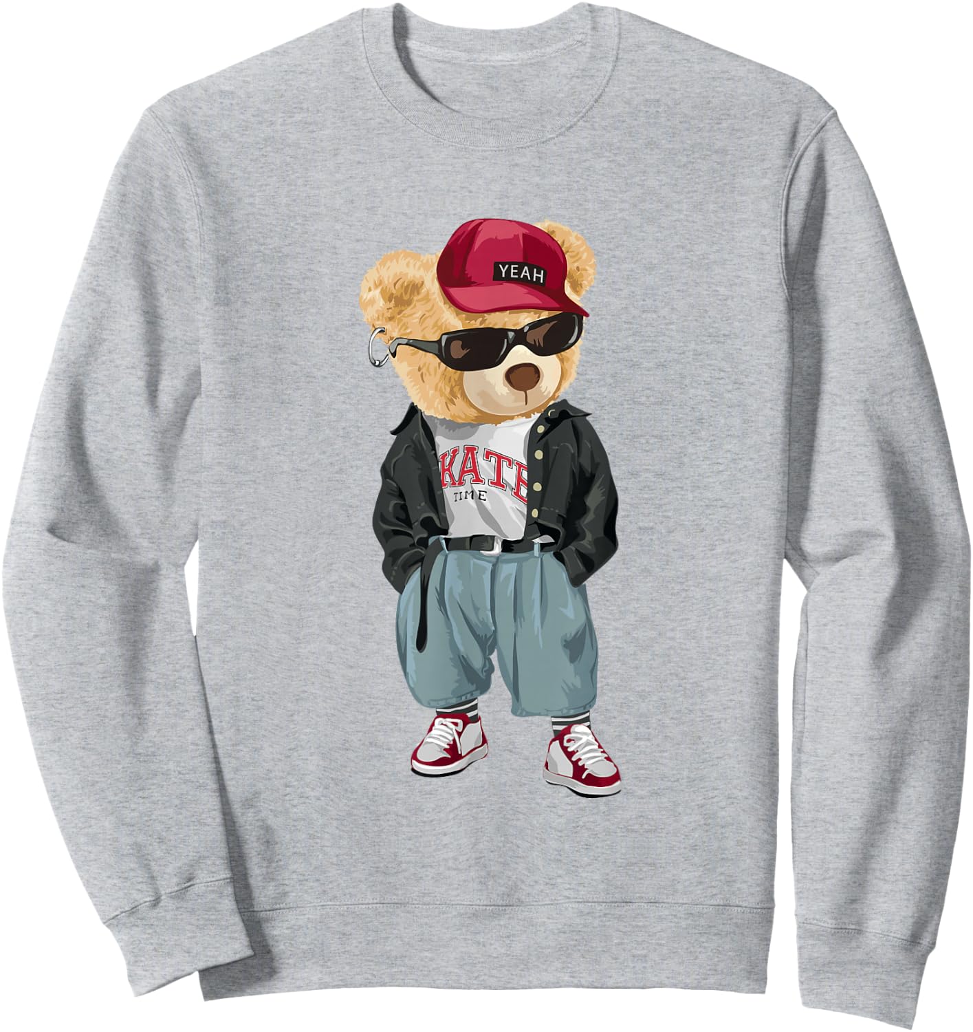 Punk Rocker Rapper Popster Punker Teddy Bear Rap Hip Hop Sweatshirt - Sweatshirt | Ash