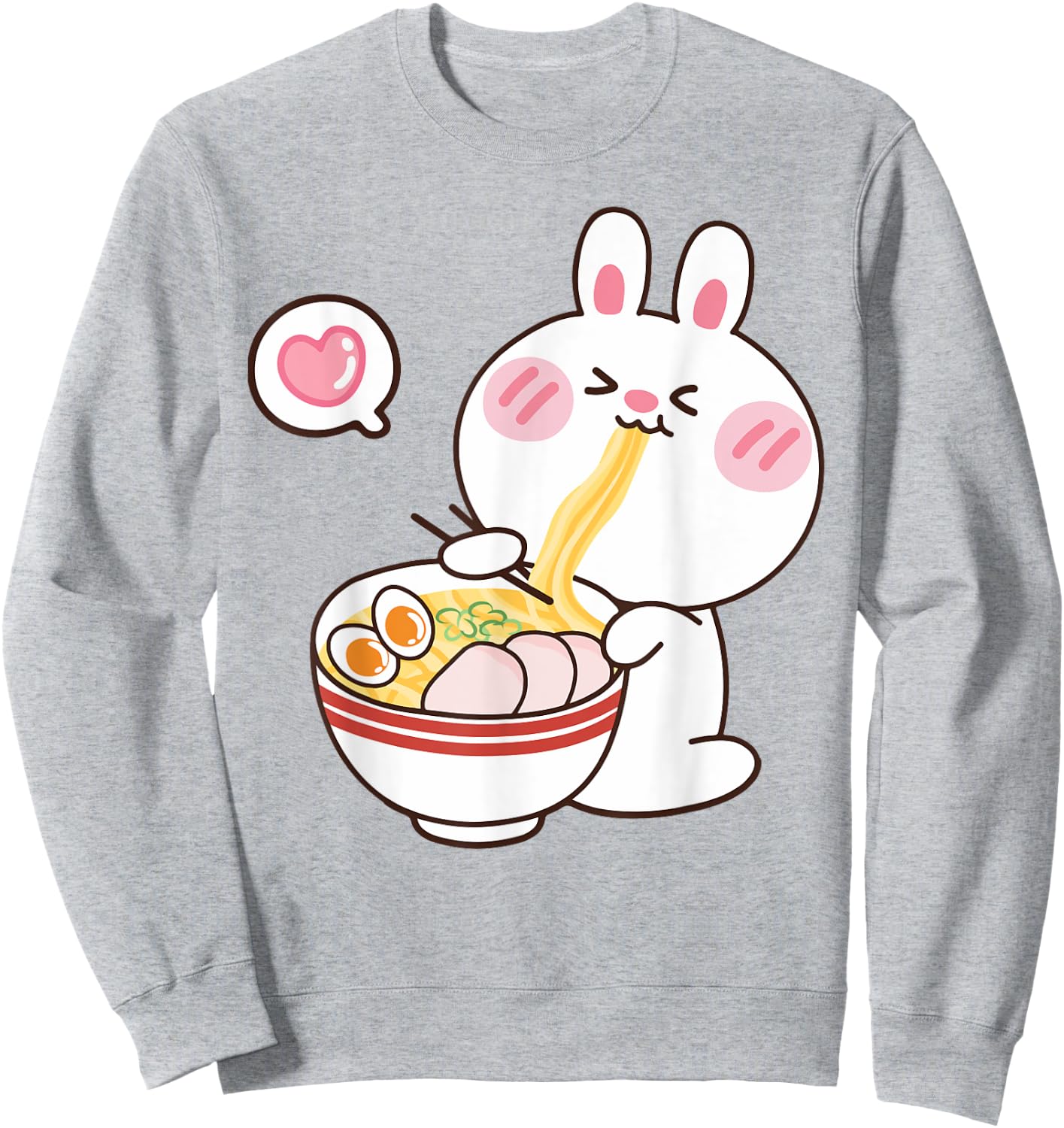 Cute Rabbit Ramen Noodle Toddler Girl Teen Kids Kawaii Anime Sweatshirt - Sweatshirt | Ash