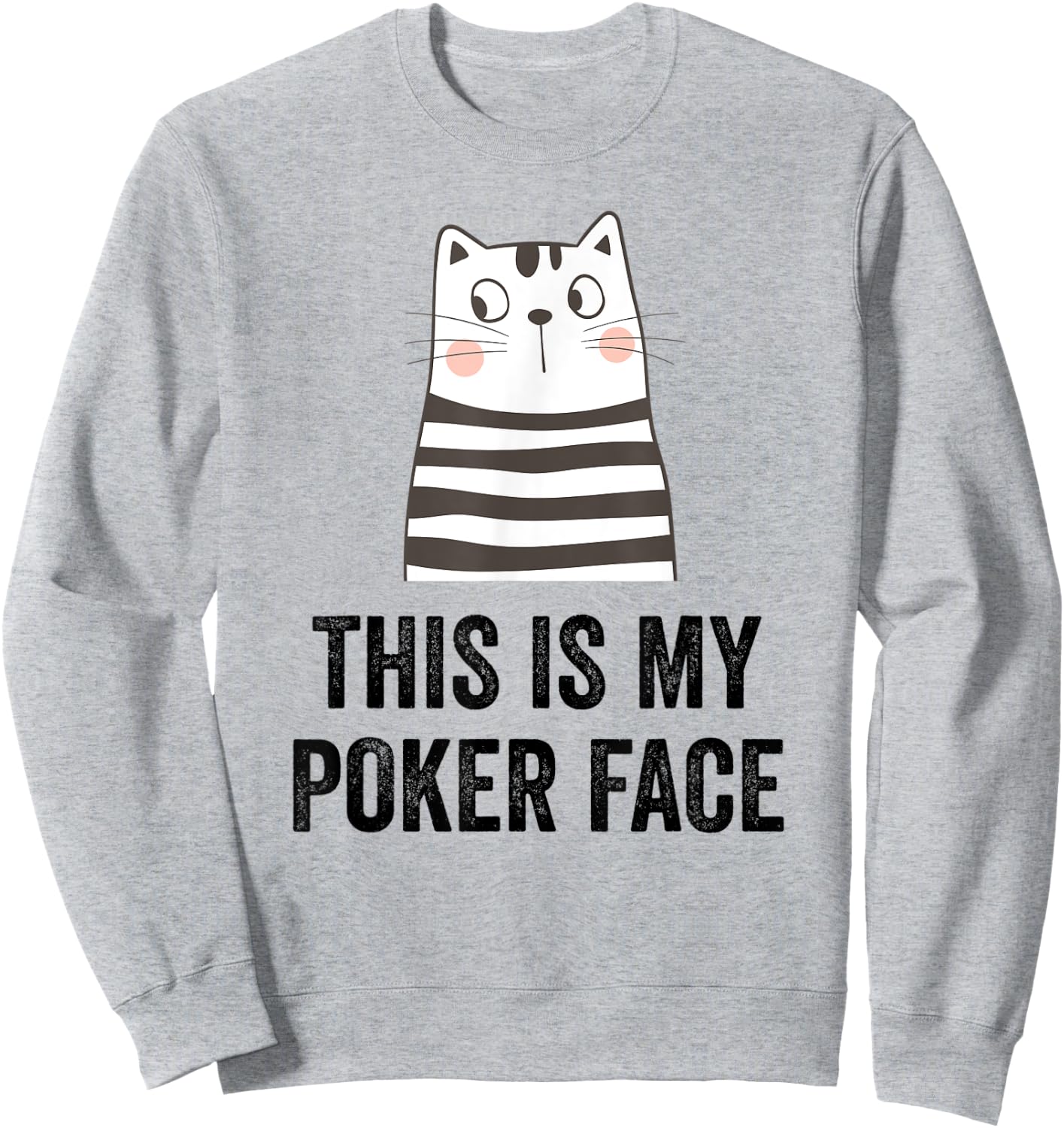 Cat poker player funny cat face cat lover playing cards cats Sweatshirt - Sweatshirt | Ash