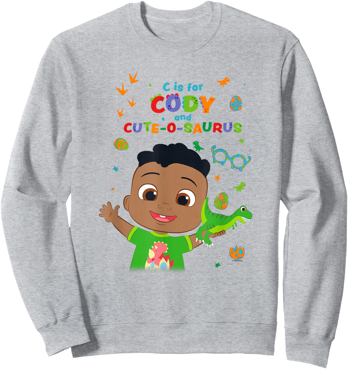 CoComelon C is for Cody and Cute-O-Saurus Sweatshirt - Sweatshirt | Ash
