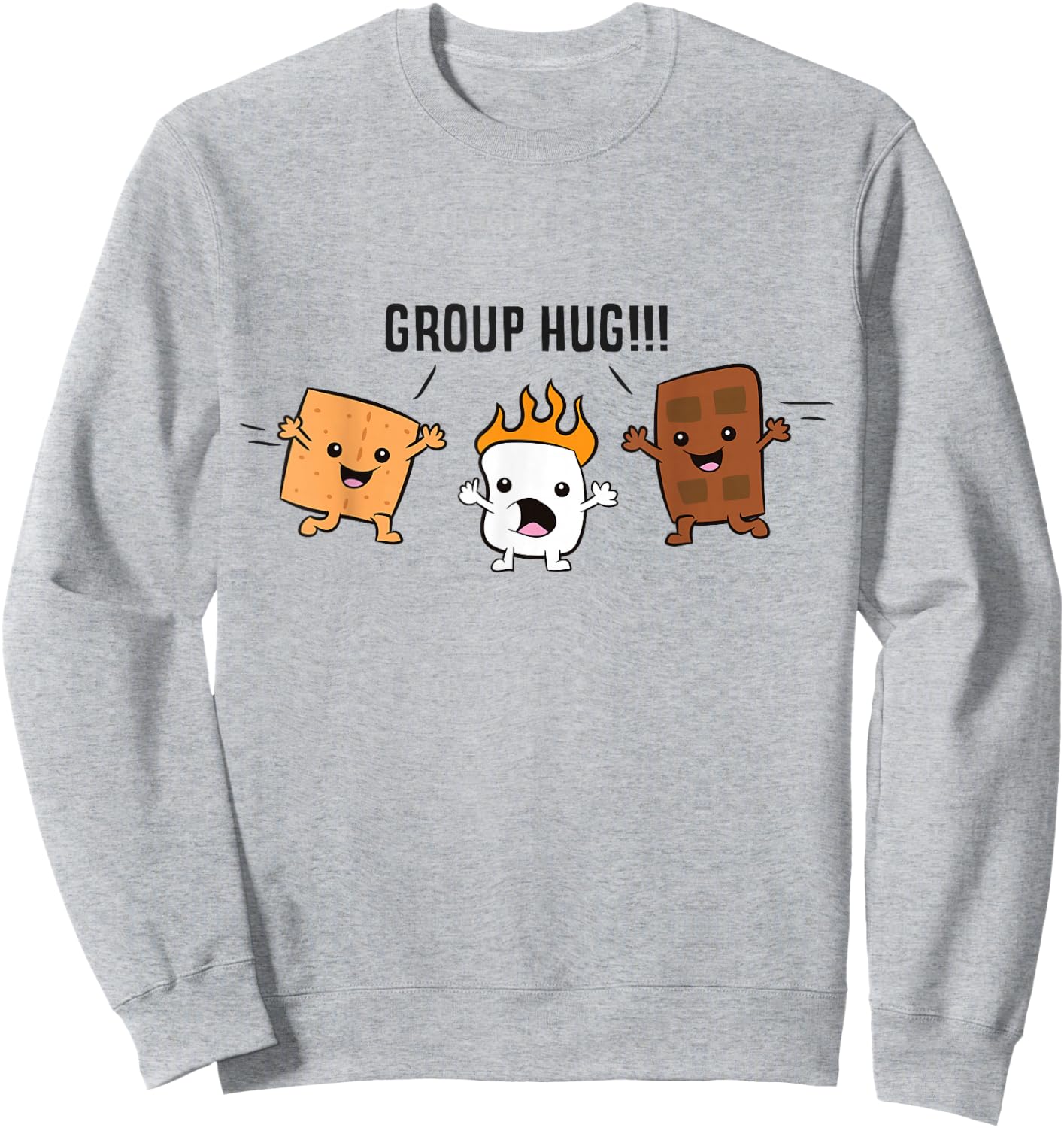 Group Hug S'mores Campfire Marshmallow Chocolate Smores Sweatshirt - Sweatshirt | Ash