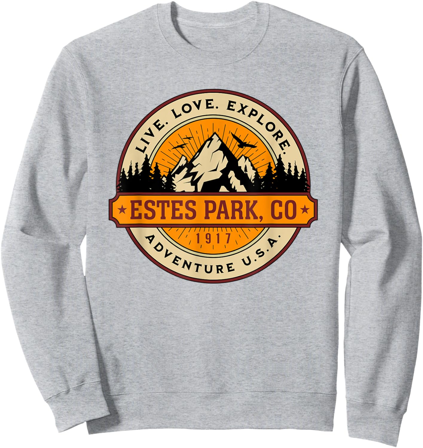 Estes Park Colorado Adventure USA Vintage Style Design Sweatshirt - Sweatshirt | Ash