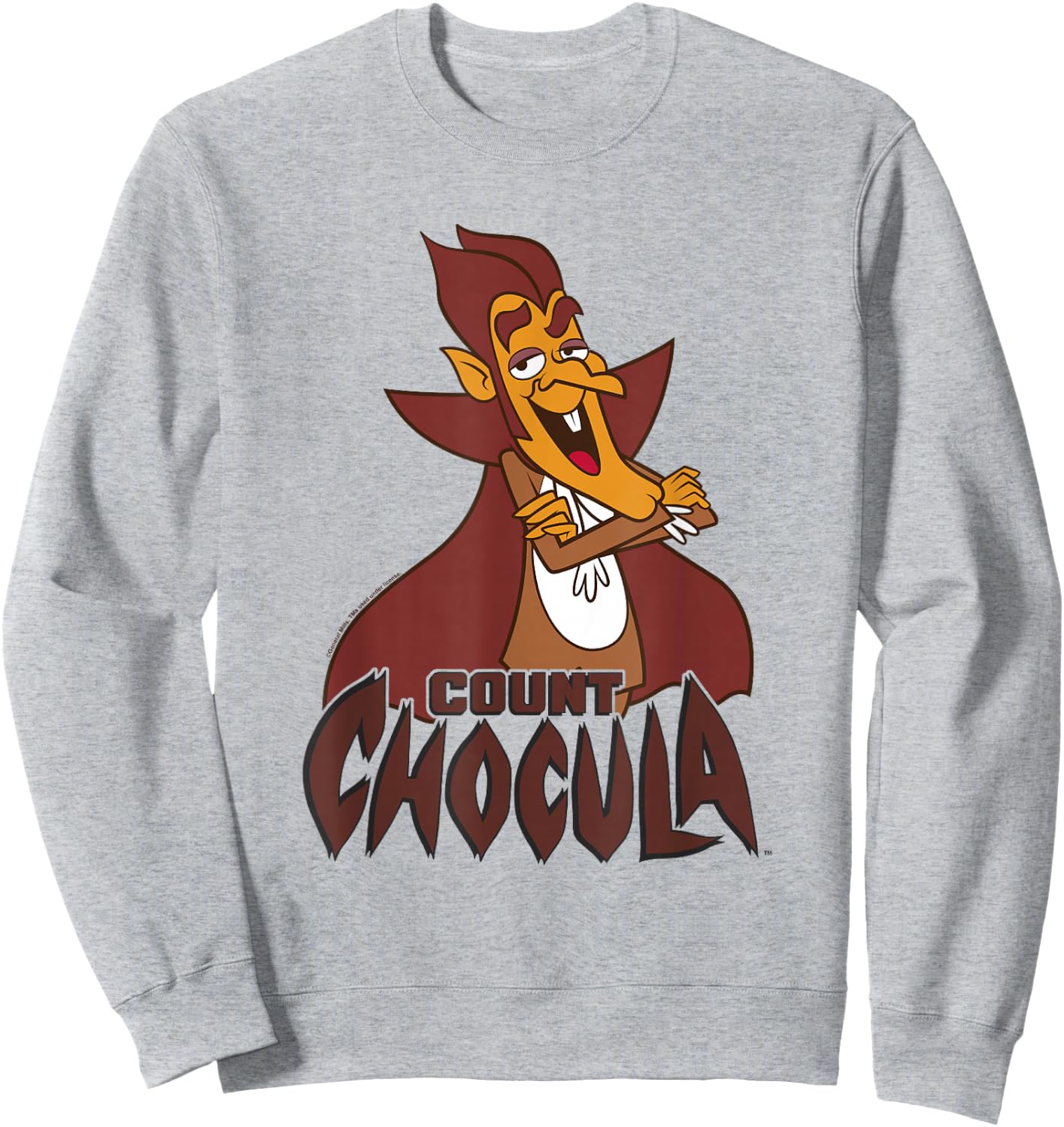 Count Chocula Confident Pose Vintage Big Chest Portrait Sweatshirt - Sweatshirt | Ash