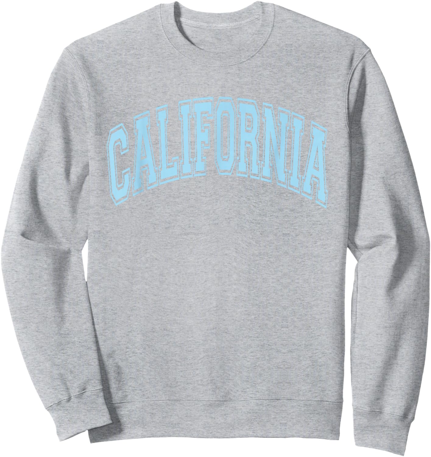 California Arched Style Text White with Light Blue Print Sweatshirt - Sweatshirt | Ash
