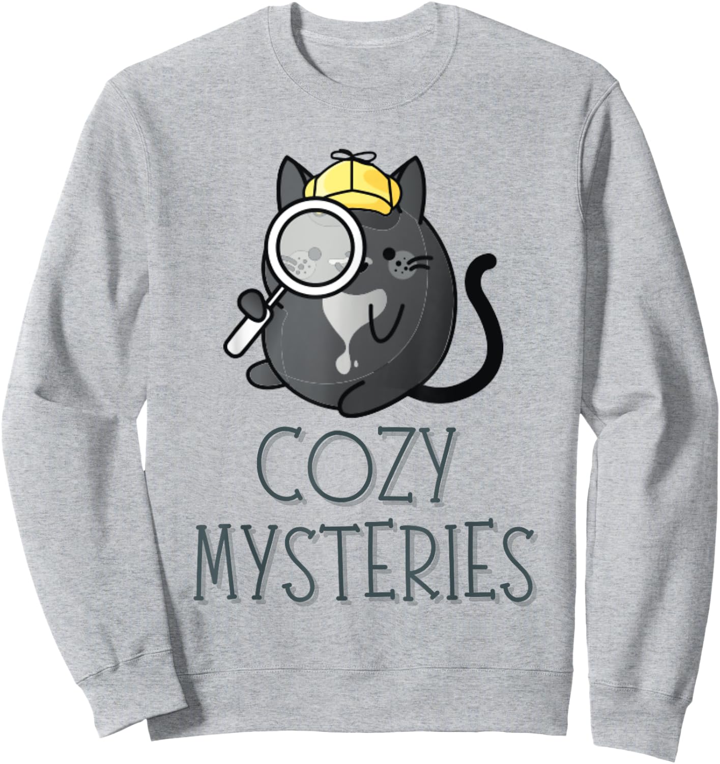 Cozy Mysteries | Cute Cat Cozy Murder Mystery Cat Detective Sweatshirt - Sweatshirt | Ash