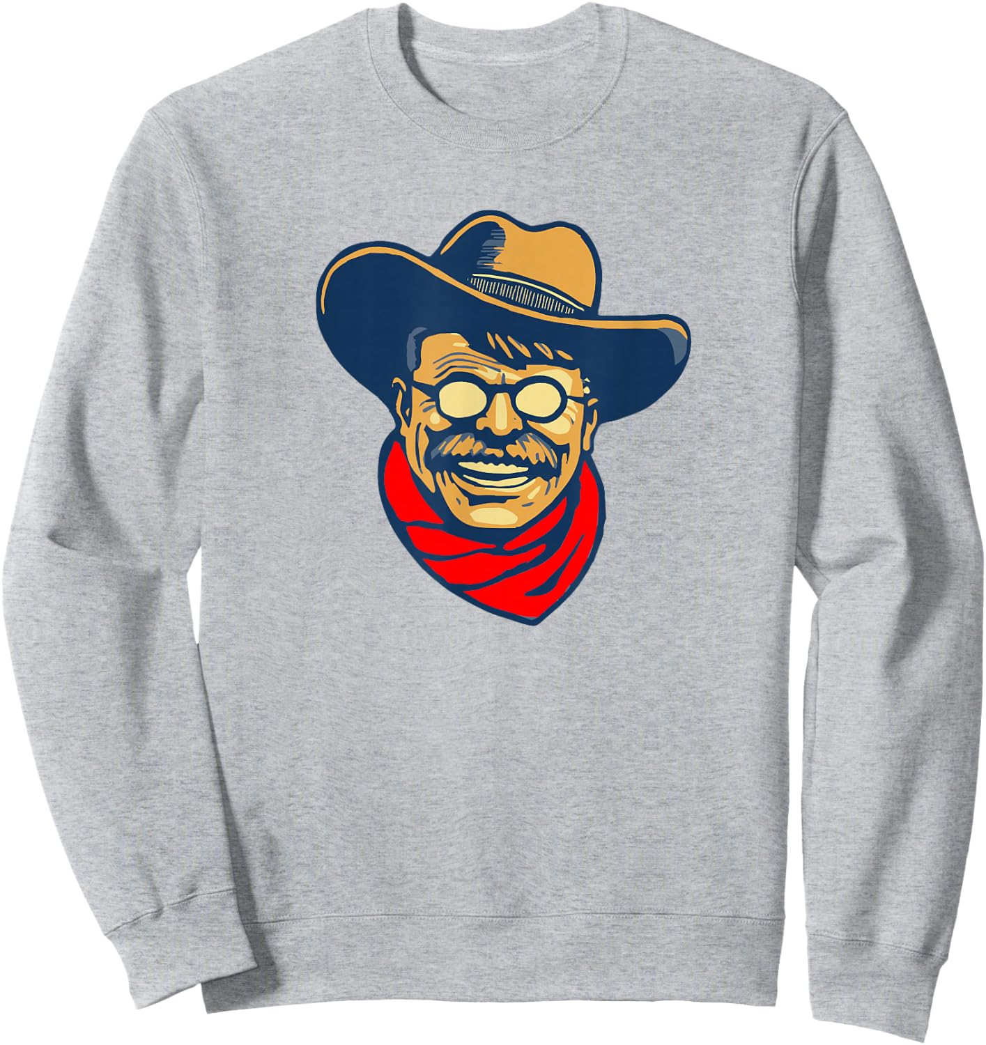 Teddy Roosevelt Rough Rider American National Parks Retro Sweatshirt - Sweatshirt | Ash