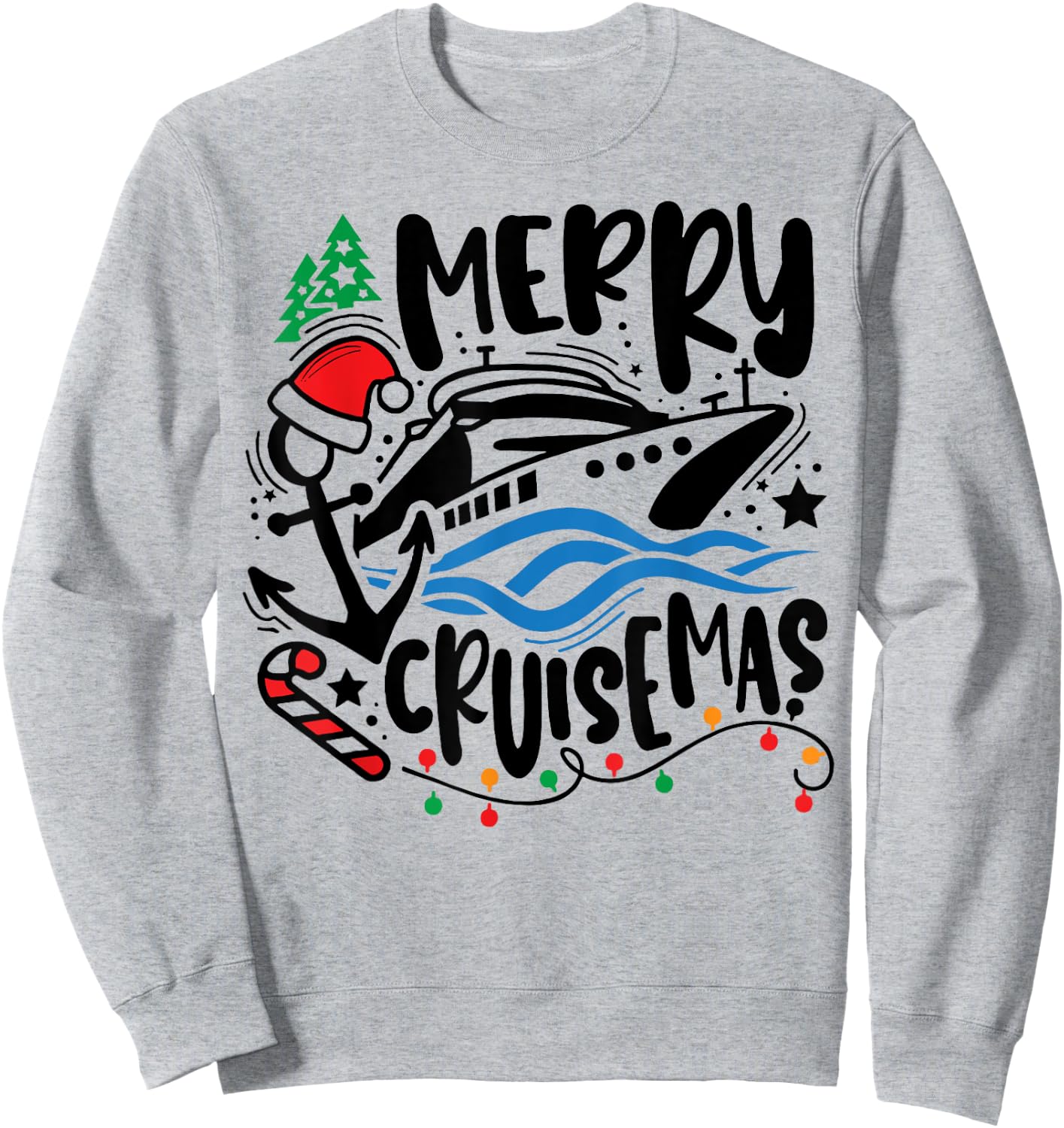 Merry Cruisemas Ugly Christmas Xmas Santa Cruise Girls Boys Sweatshirt - Sweatshirt | Ash