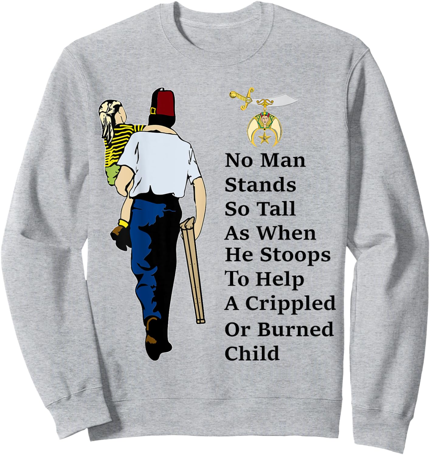 Proud To Be A Shriner Help Childs Emblem Masons Father's Day Sweatshirt - Sweatshirt | Ash