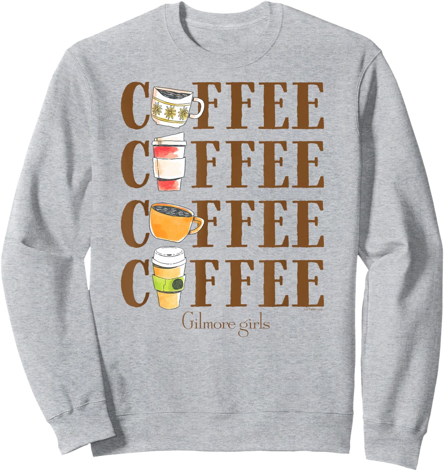 Gilmore Girls - Coffee Repeated Sweatshirt - Sweatshirt | Ash