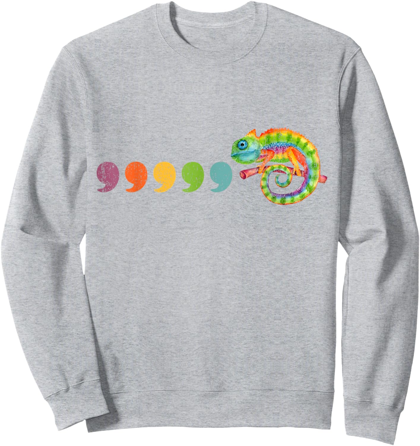 Comma comma chameleon English teacher t Grammar Sweatshirt - Sweatshirt | Ash