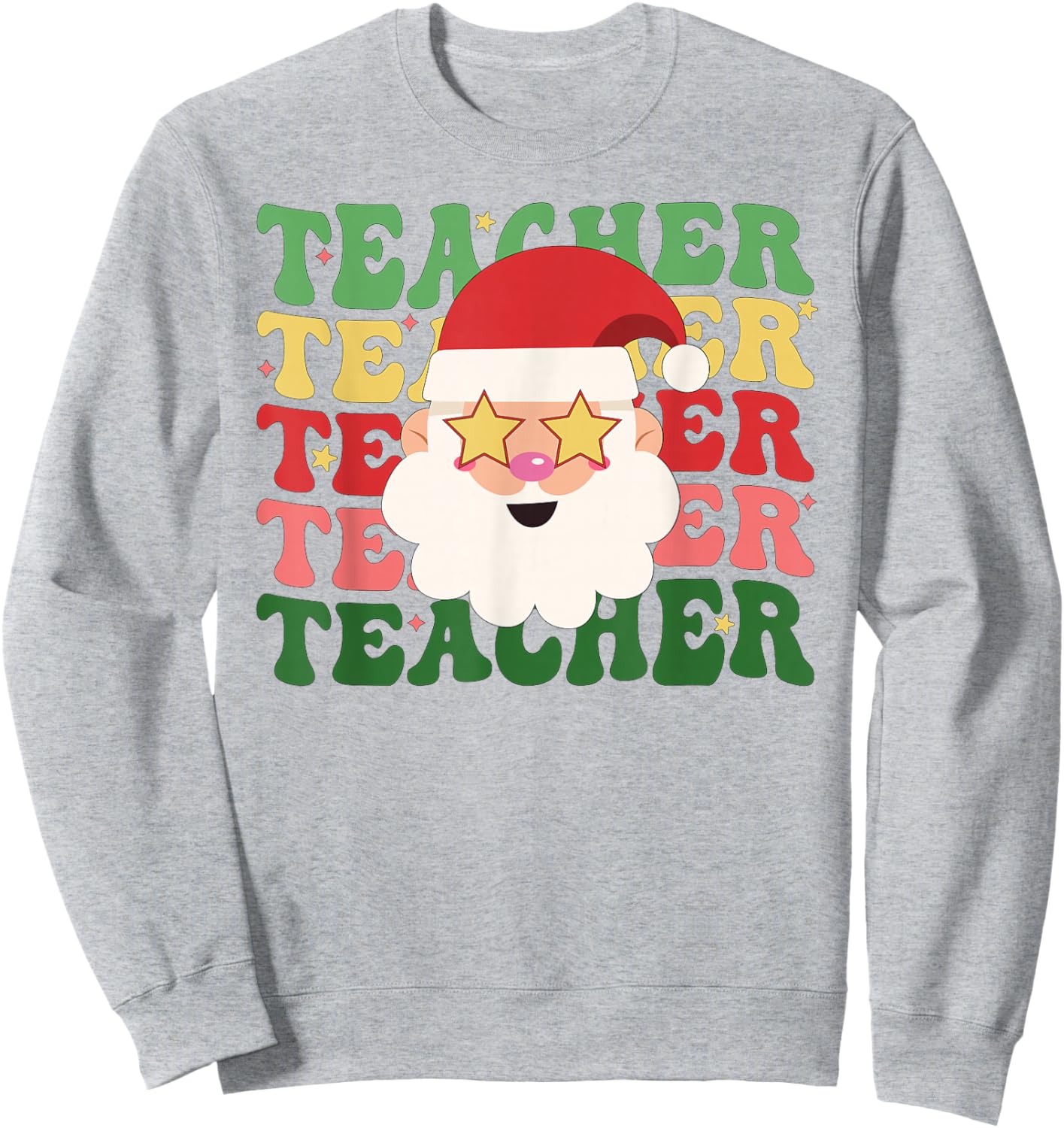 Groovy Teacher Christmas Teaching Xmas Party Sweatshirt - Sweatshirt | Ash