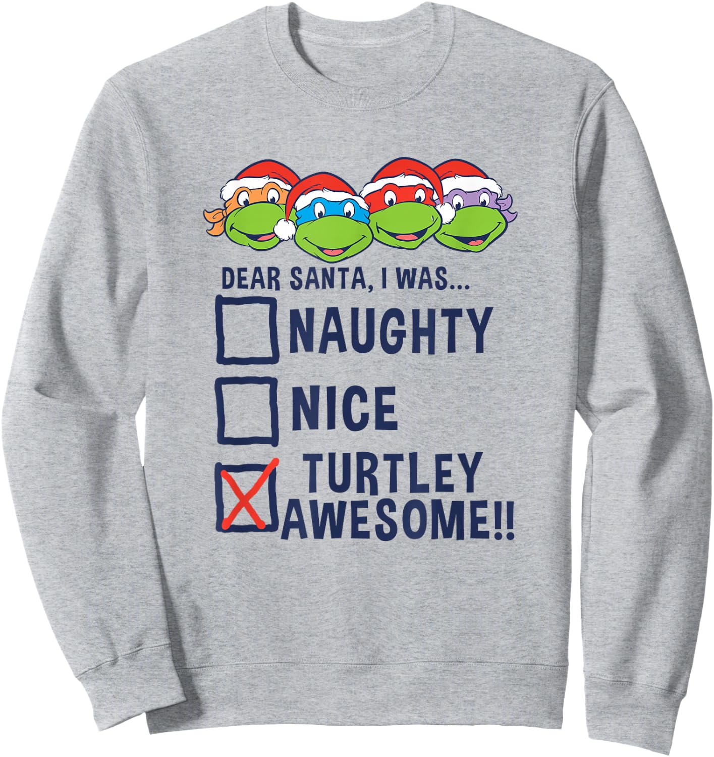Teenage Mutant Ninja Turtles Christmas Santa I was Awesome Sweatshirt - Sweatshirt | Ash